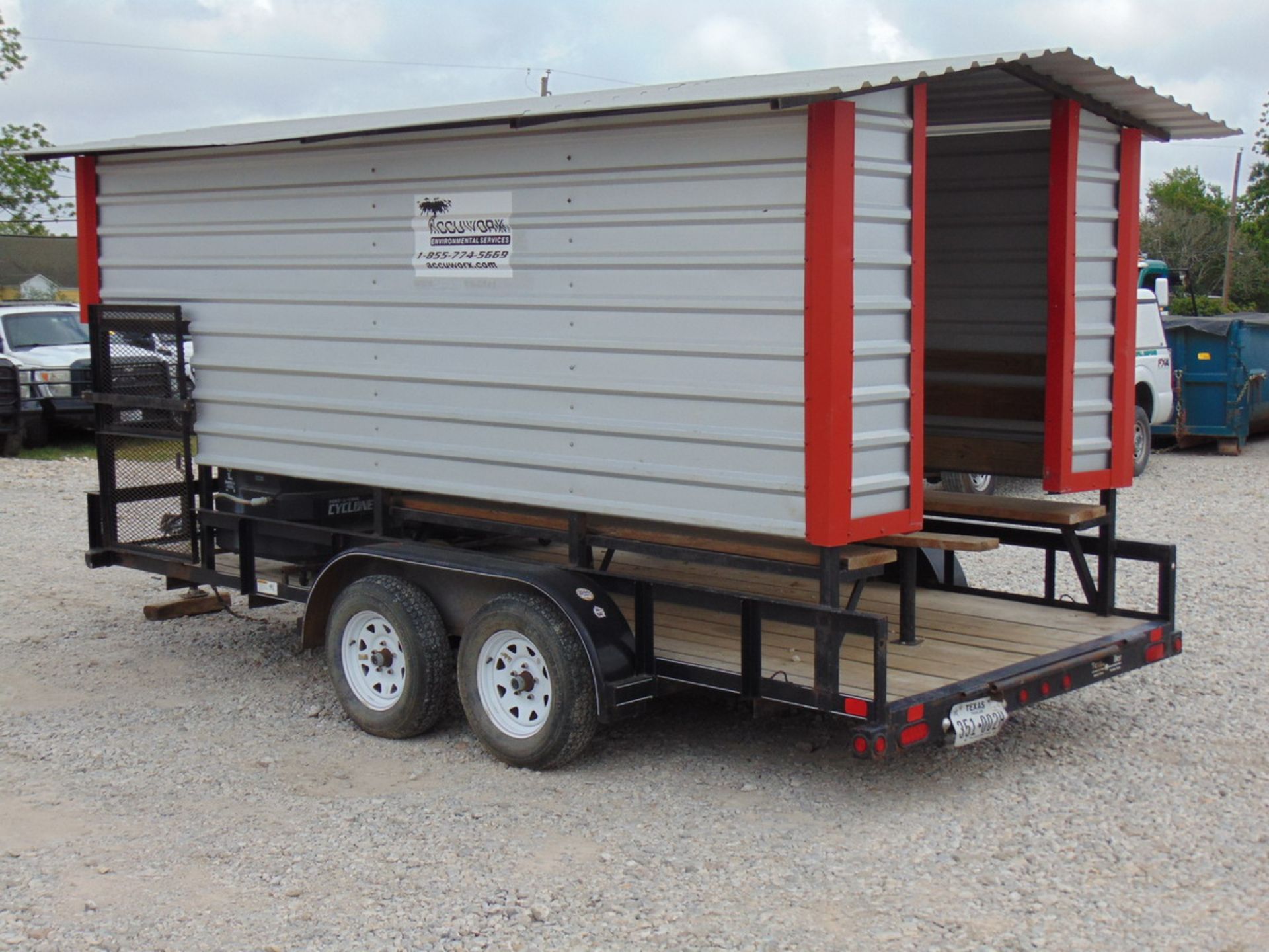 2014 Big Tex Utility 16' T/A Pipe Top Utiliy Trailer Outfitted w/ Cool Down Shed - (2) Port-A-Cool - Image 3 of 10