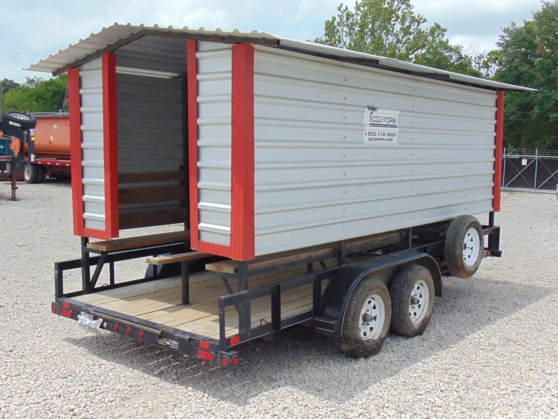 2014 Big Tex Utility 16' T/A Pipe Top Utiliy Trailer Outfitted w/ Cool Down Shed - (2) Port-A-Cool - Image 4 of 10