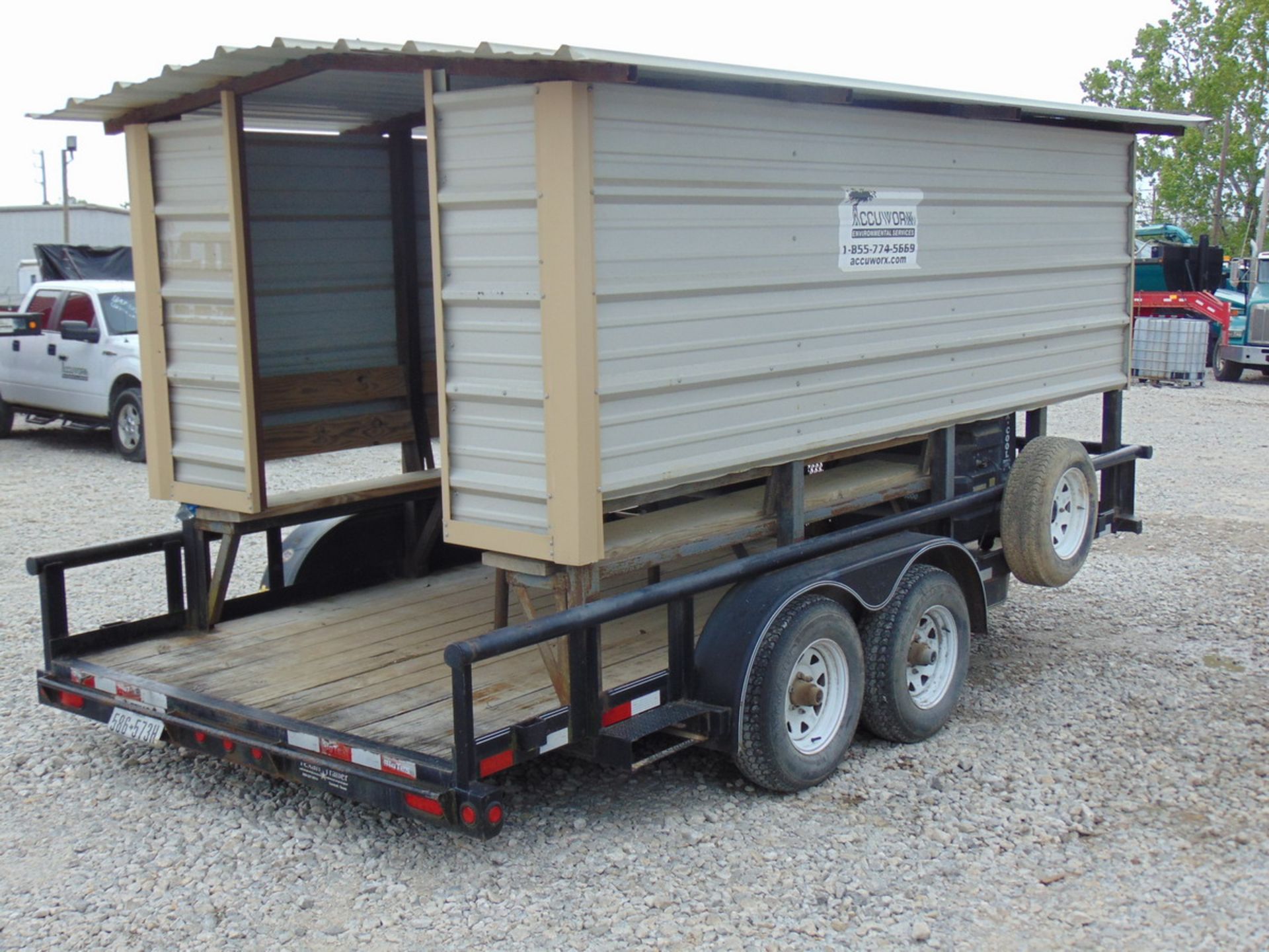 2011 Big Tex 10PI-16BK 16' T/A Pipe Top Utiliy Trailer Outfitted w/ Cool Down Shed - (2) Port-A-Cool - Image 4 of 9