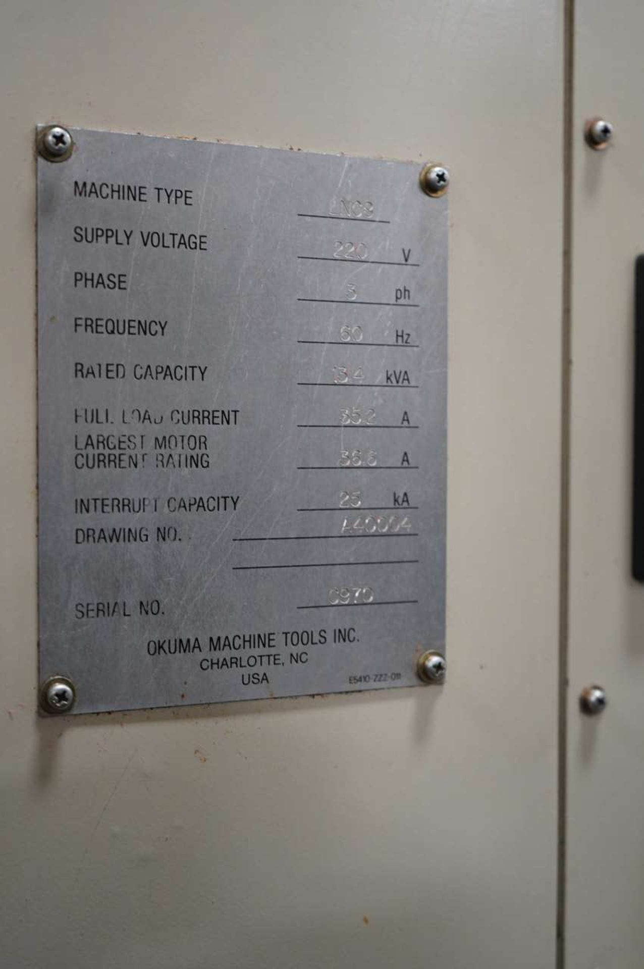 1995 Okuma LNC-8C CNC Turning Center - Image 9 of 9