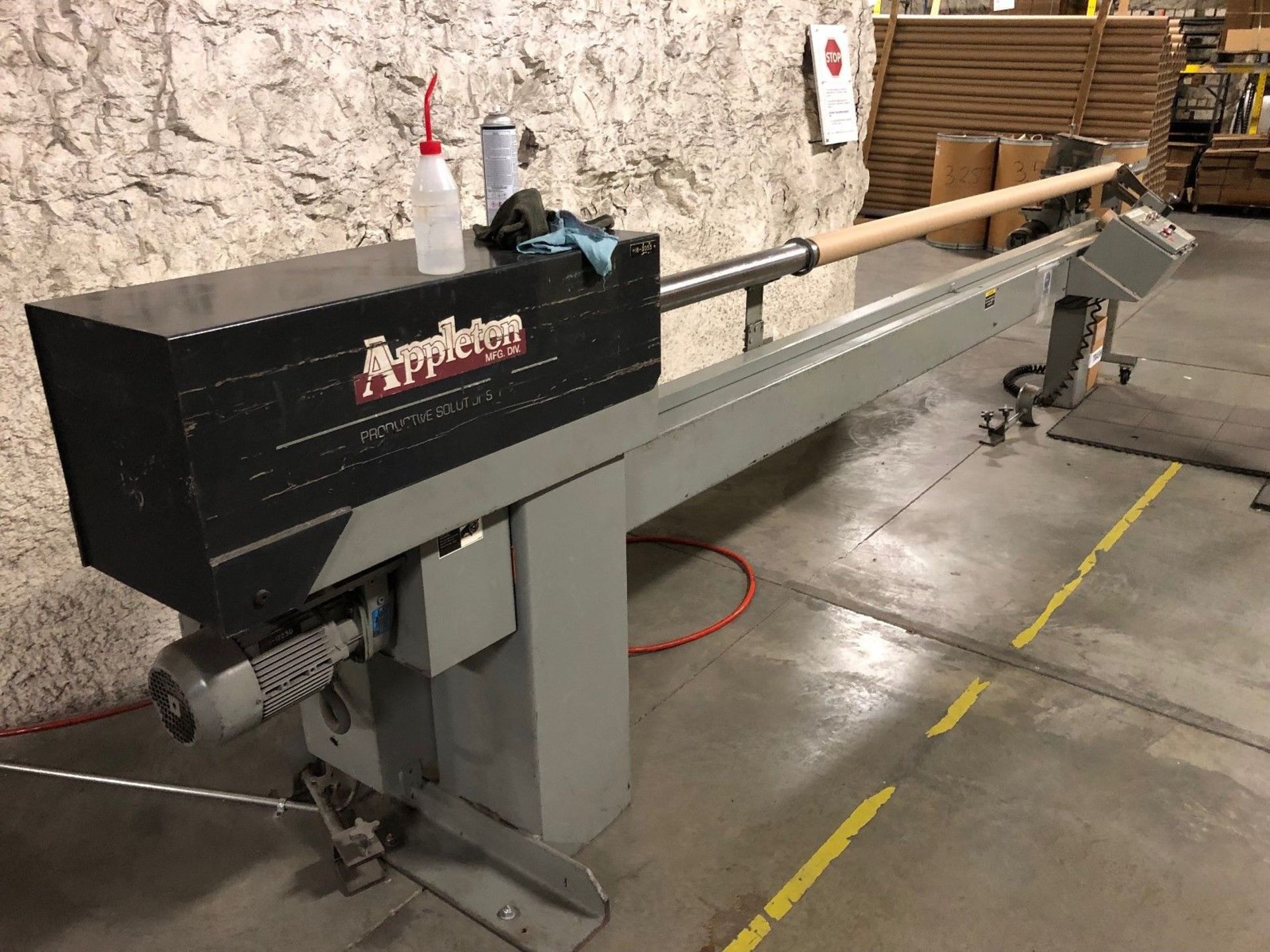 Appleton A300 Automatic Core Cutter, 120" Long Mandrel, 3" Diameter Core Size, 3/4" Wall