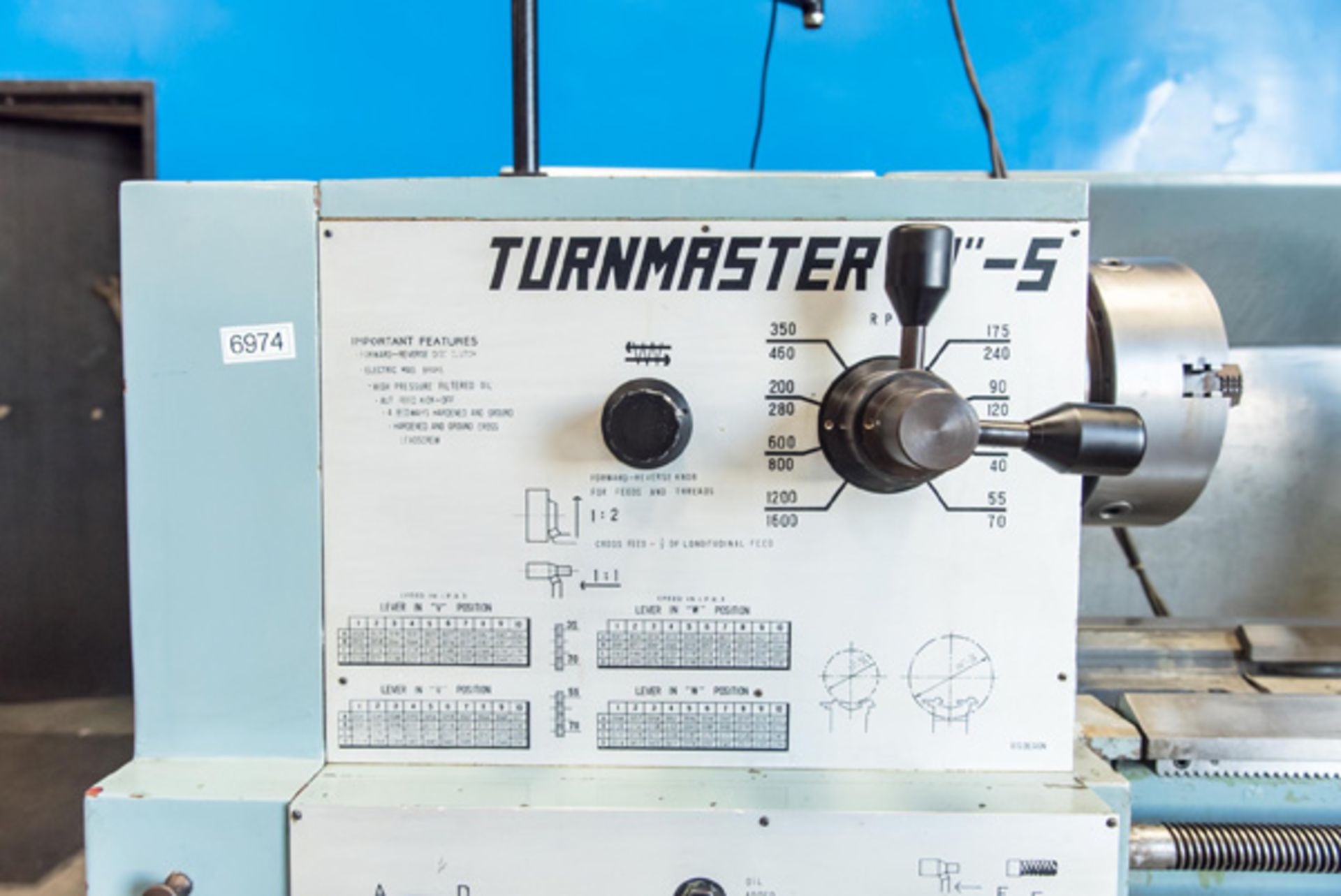 1991 Turnmaster Engine Lathe, 21"/29" x 70", Mdl: 21 S, S/N: 1991193, Located In: Huntington Park, - Image 9 of 16