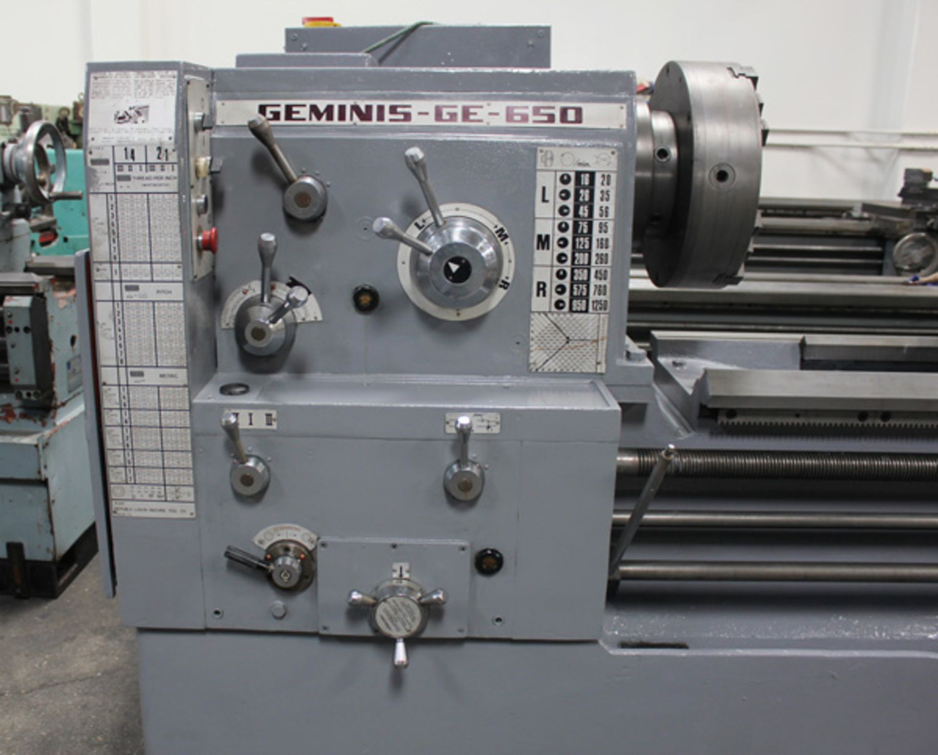 Geminis Engine Lathe, 27"/36" x 240" (20'), Mdl: GE-650, S/N: 4977, Located In: Huntington Park, CA - Image 4 of 15