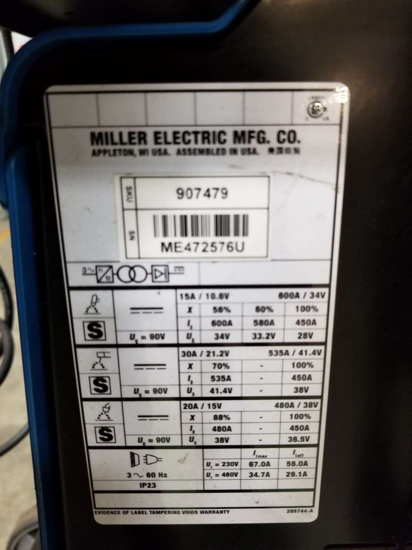 Miler XMT 450 MPA Welder - Image 5 of 6