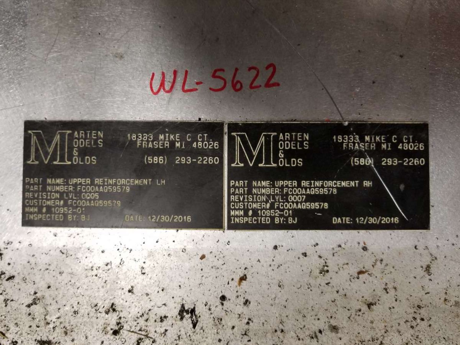 (3) Martin Models & Molds Aluminum CMM Side Plates. - Image 4 of 4