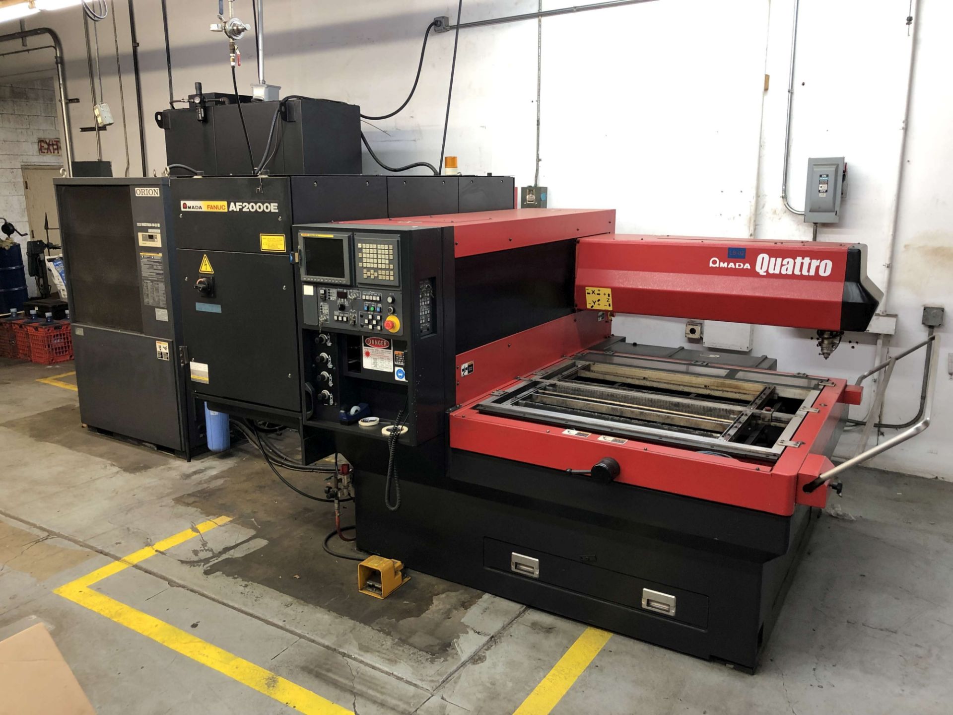 2011 Amada Quattro 2,000-Watt CO2 CNC Laser, 4' x 4' Table, Fanuc AF2000E Resonator (Approx. 23,