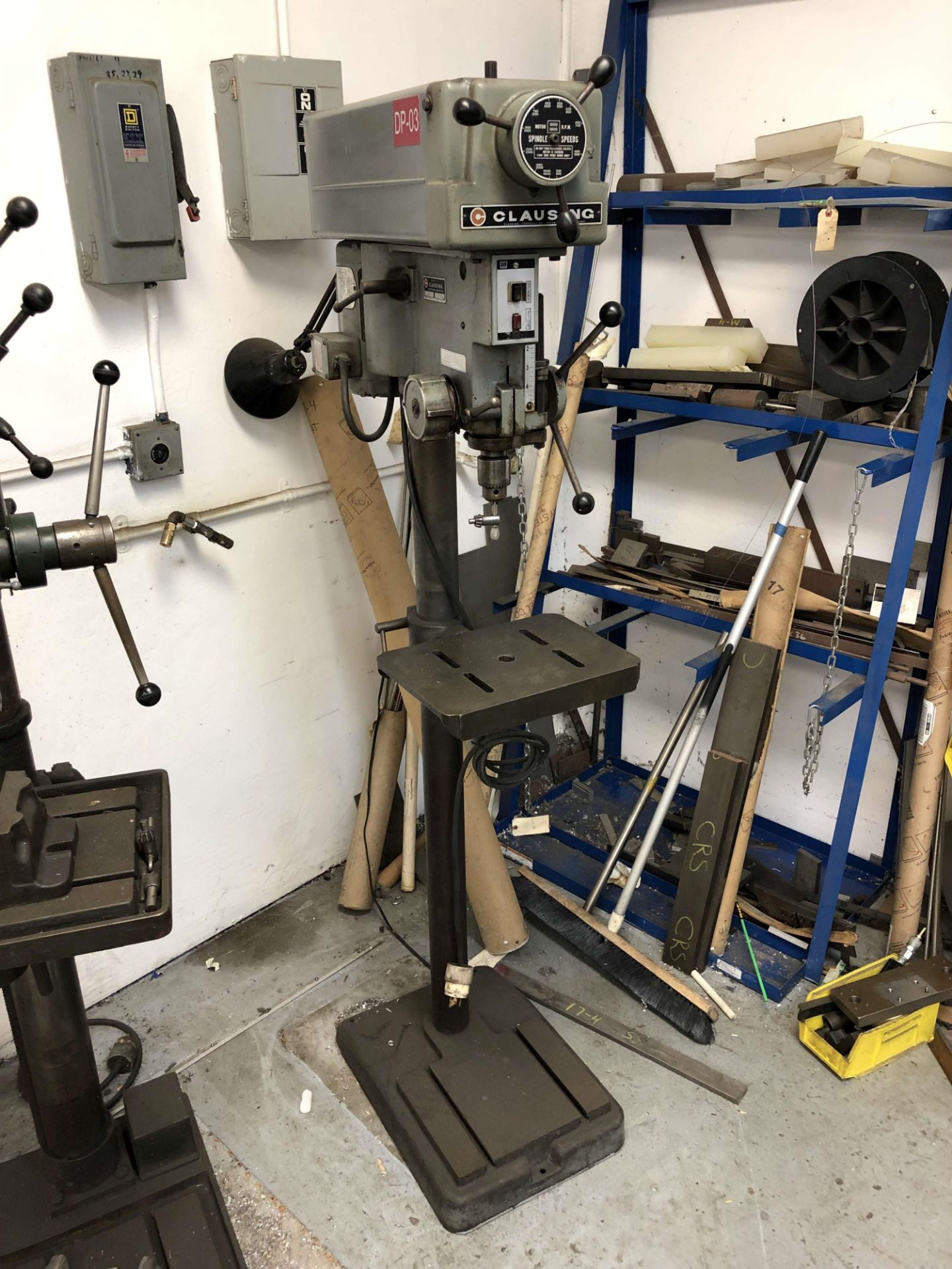 Clausing 15" Floor Drill Press, Model 1670, 330 to 4000 RPM, 3/4 HP, Table: 14" L to R, 10" F to