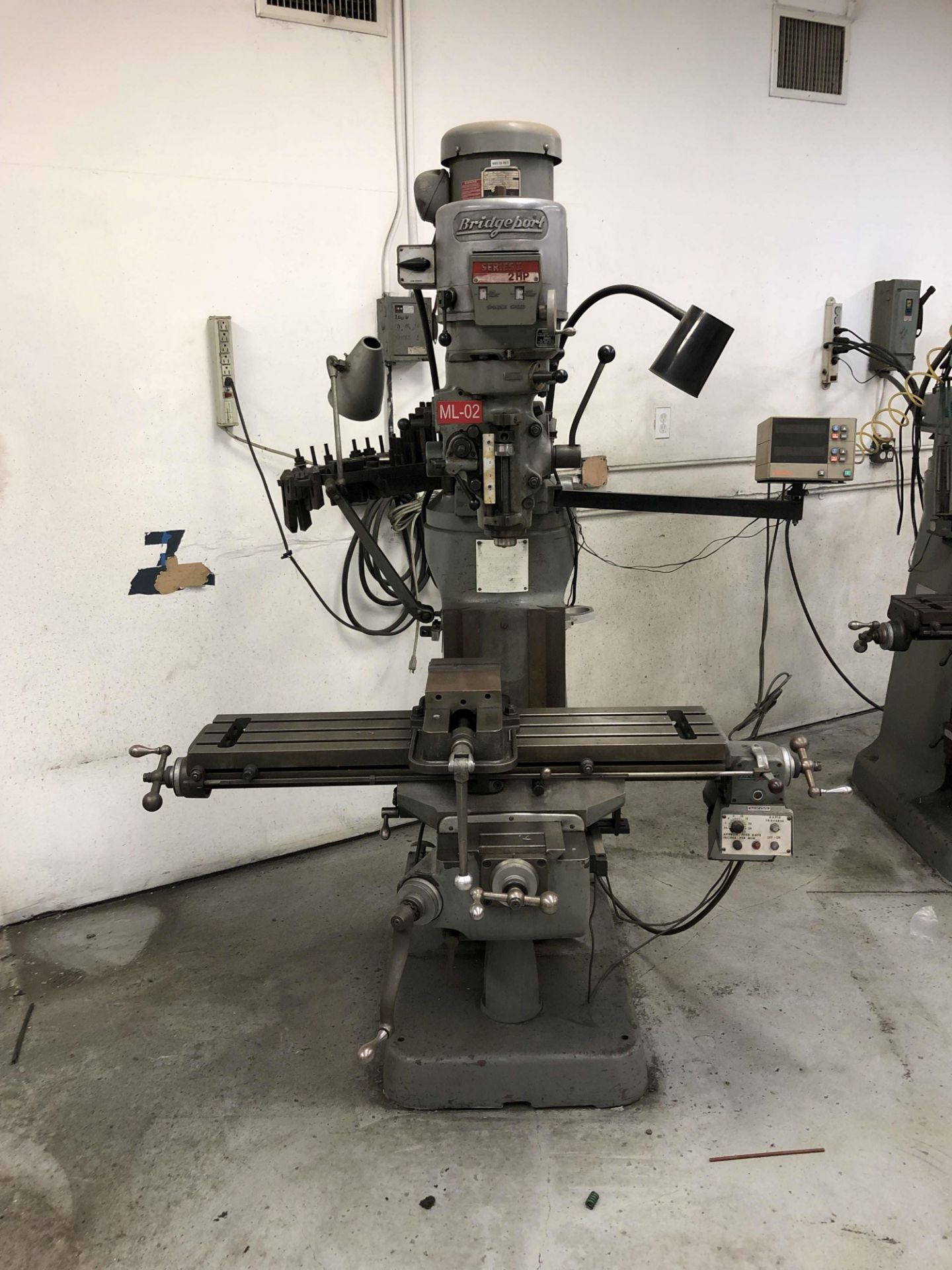 Bridgeport Series 1 Vertical Mill (1980), 9" x 42" Table, 12" Table Travel, Table Power Feed, 2