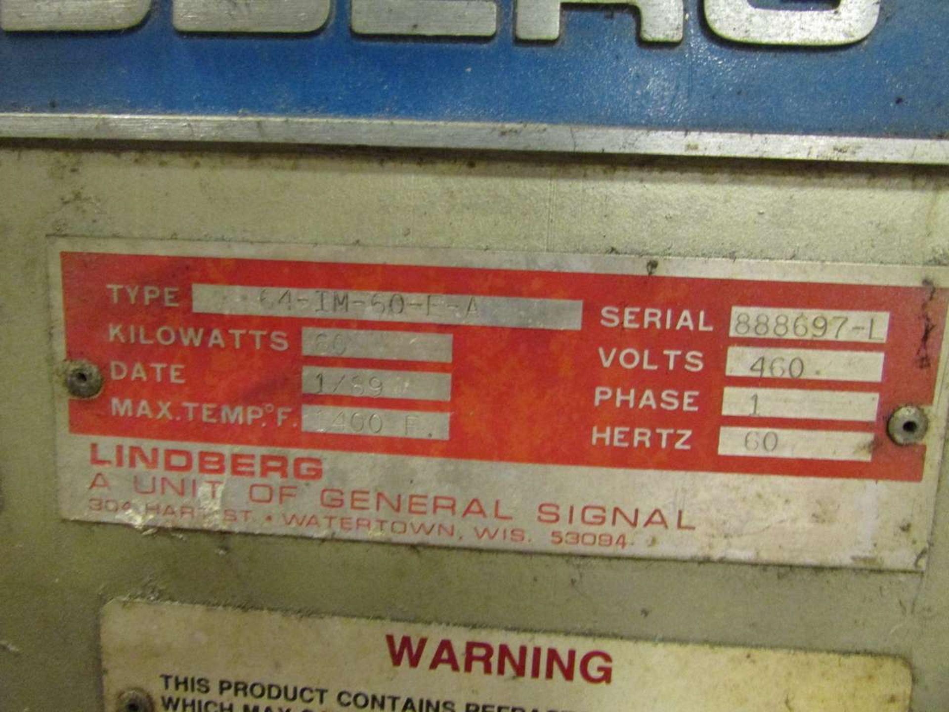 1989 Lindberg 64-IM-60-E-A 60 Kw Electric Induction Furnace - Image 10 of 10