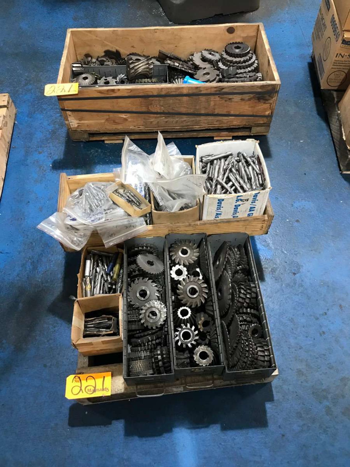 Lot Of Assorted Gears, And Drill Bits.