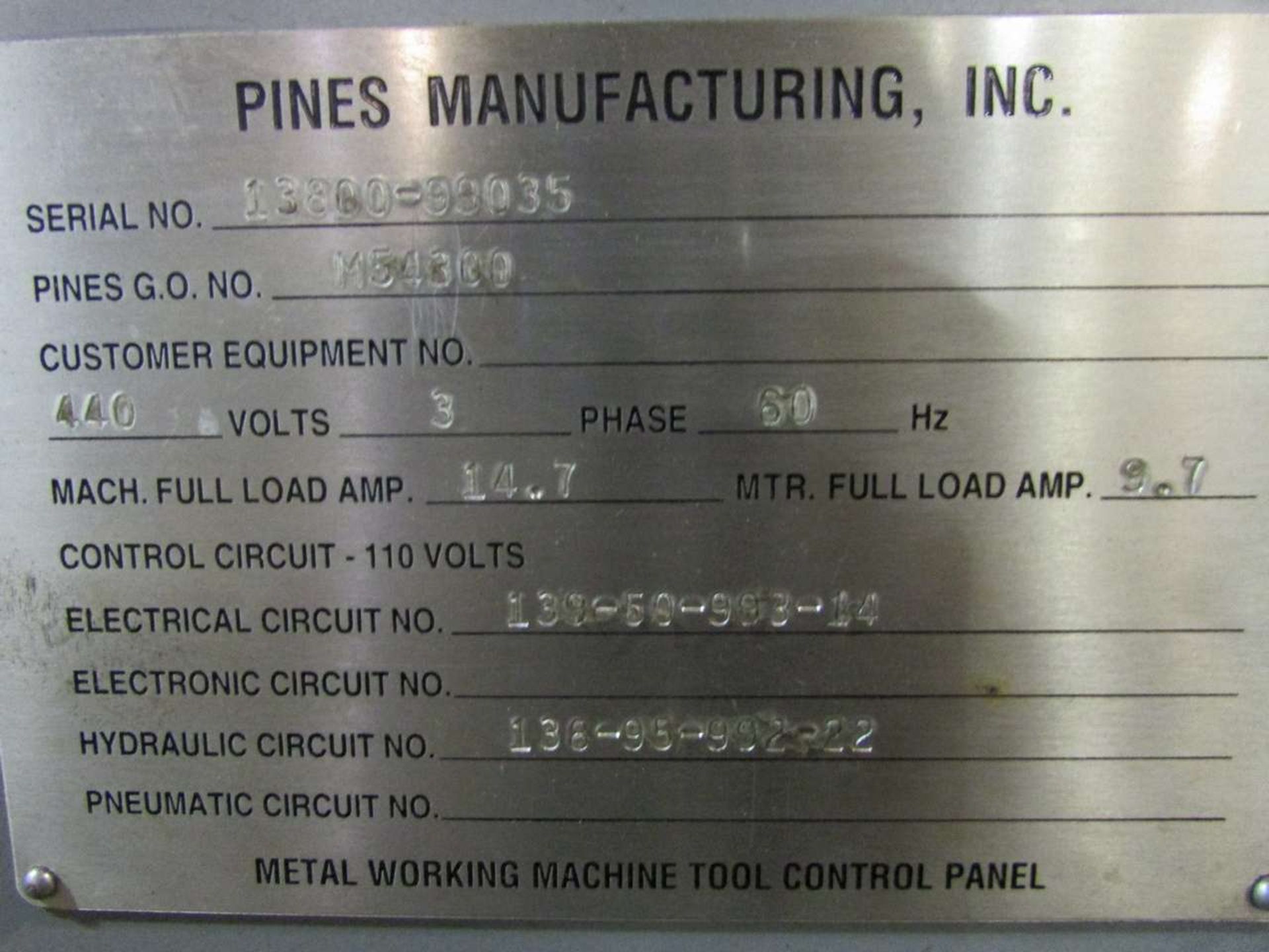 Pines Manufacturing MNC-040 CNC Hydraulic Tube Bender - Image 13 of 19