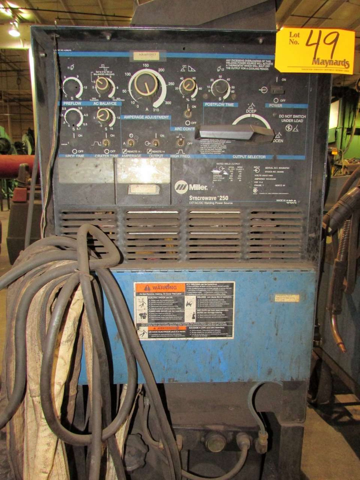 Miller Syncrowave 250 CC AC/DC Welding Power Source - Image 2 of 5