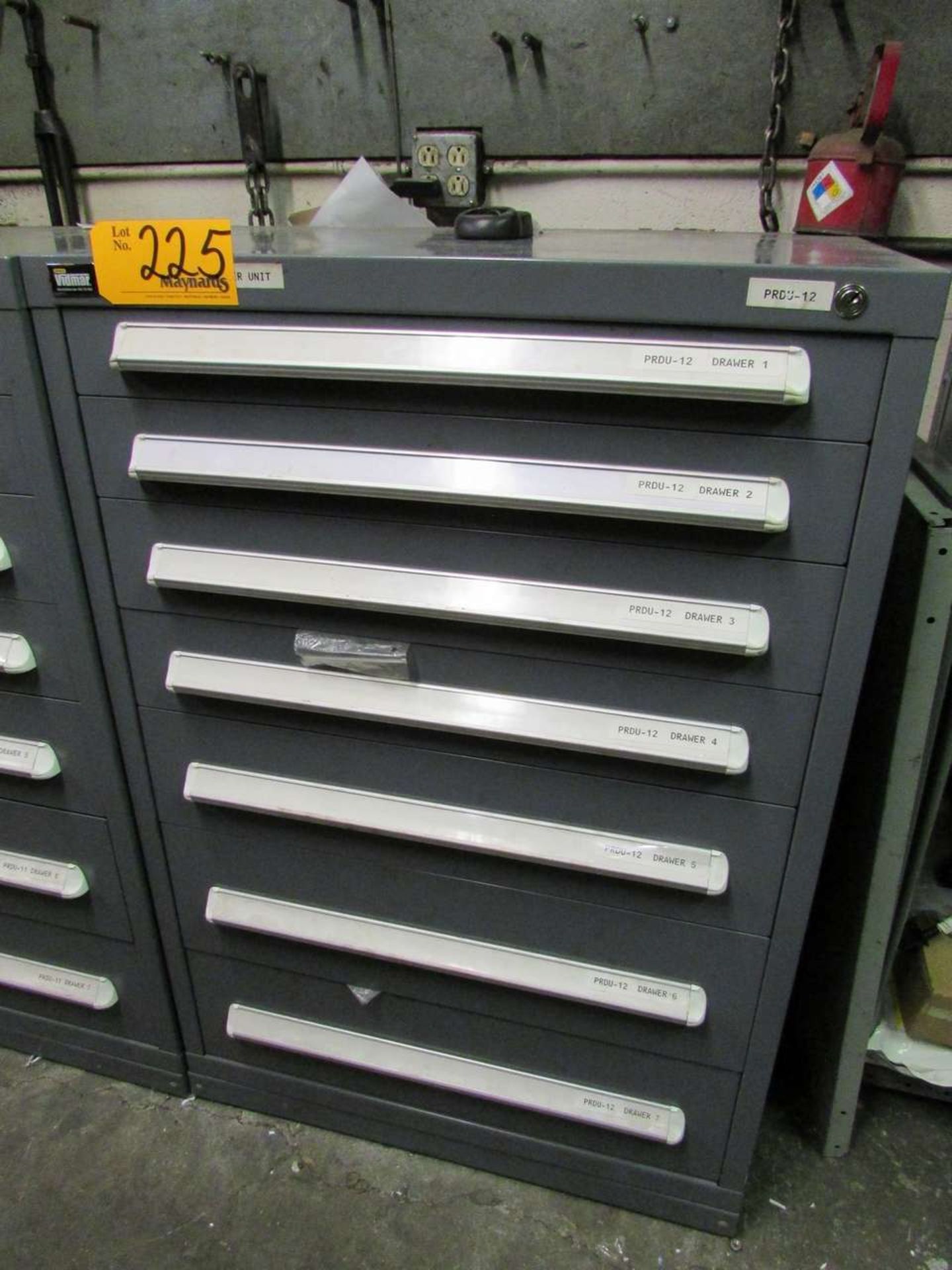 Stanley Vidmar 7-Drawer Heavy Duty Parts Cabinet with Assorted Contents