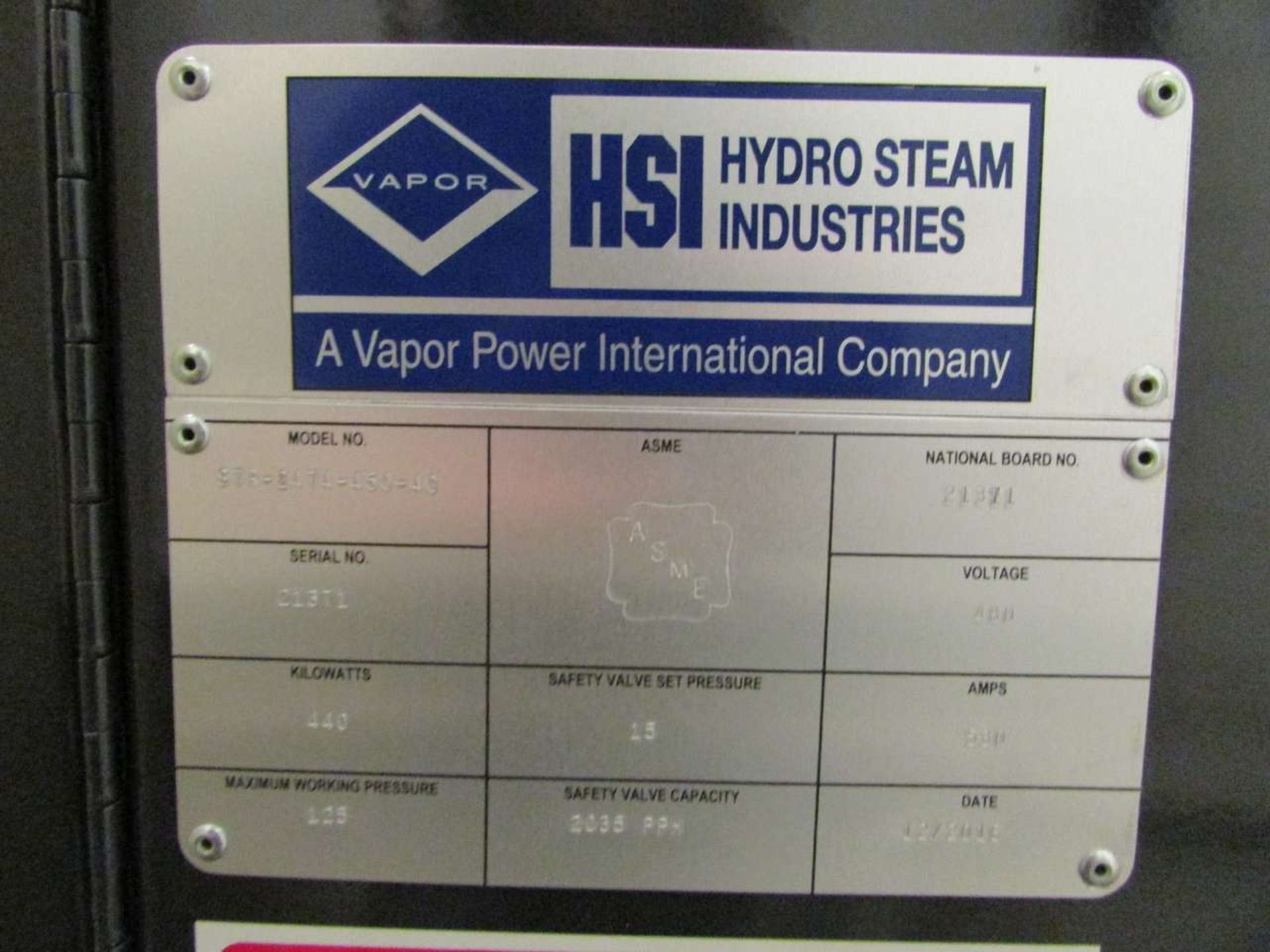 2016 Hydro Steam Industries STR-2474-450-4C Steam Boiler - Image 7 of 8