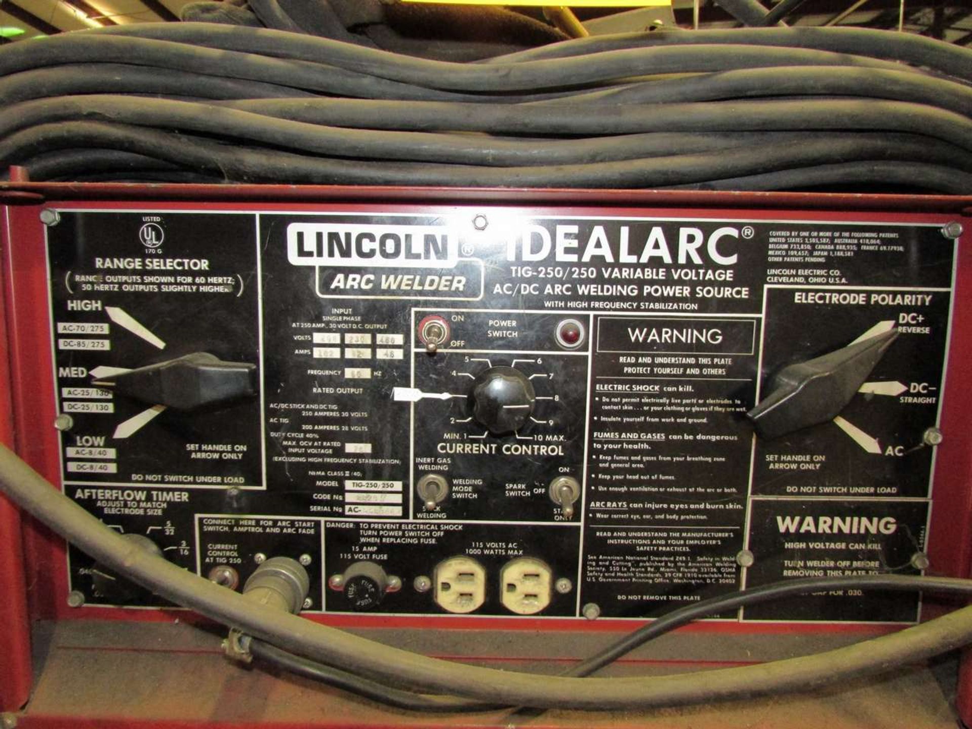 Lincoln Electric TIG-250/250 AC/DC Variable Voltage TIG/ Arc Welding Power Source - Image 3 of 6