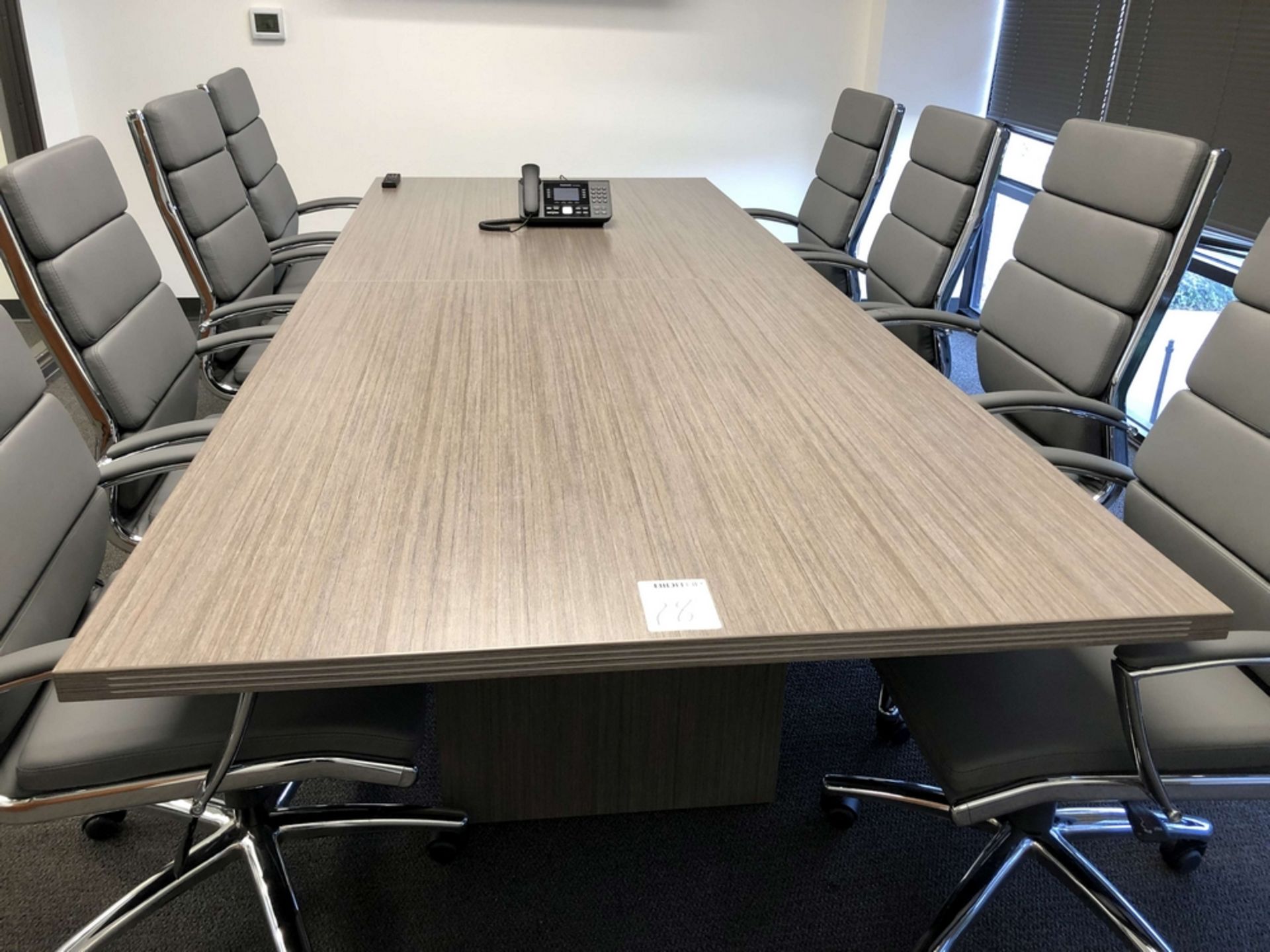 Conference Table (10' L x 47-1/4" W x 30"H), (8) Boss CaressoftPlus High-Back Executive Office - Image 2 of 5