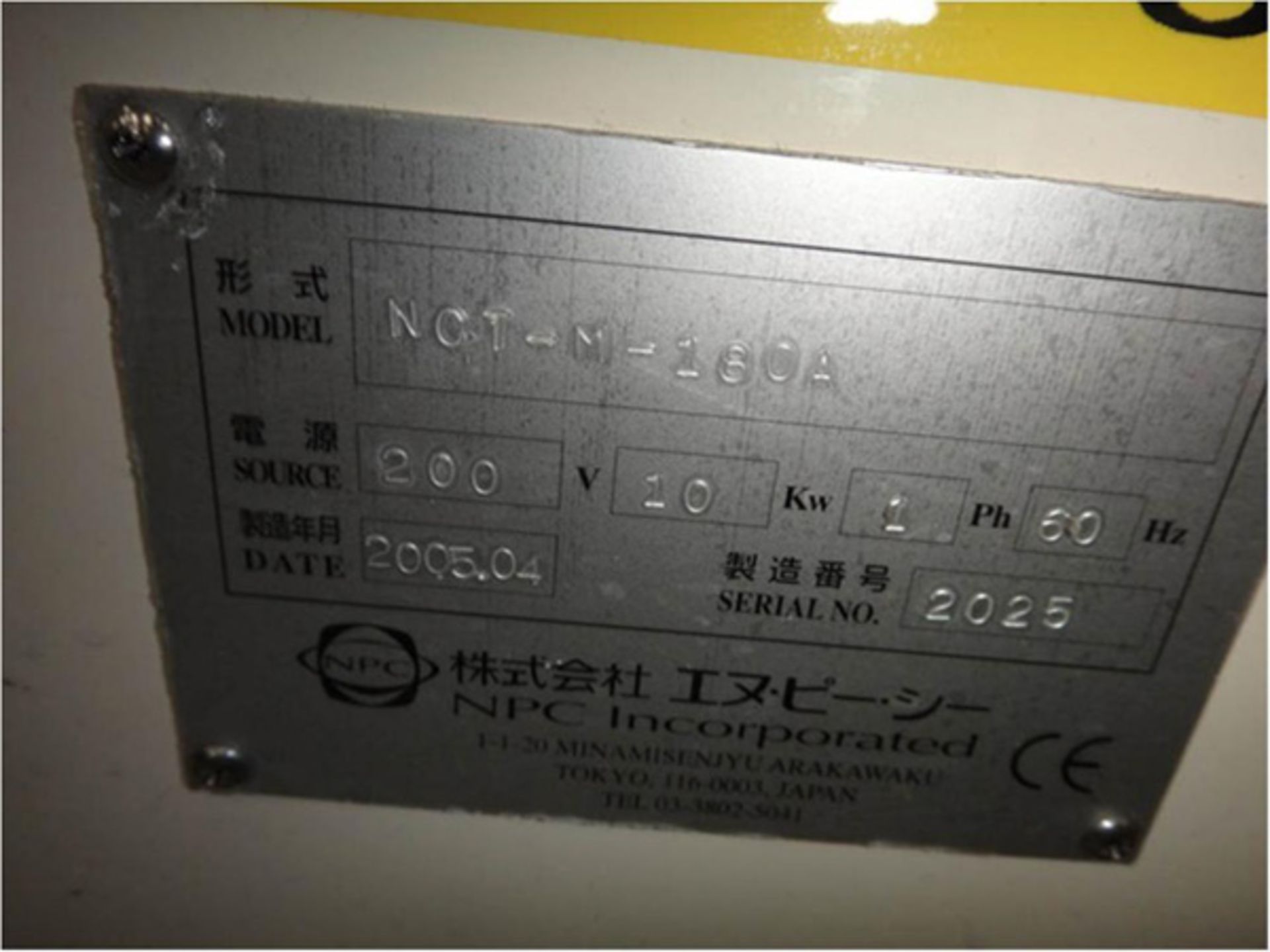 NPC Incorp Solar Cell Tester, Mdl: NCT-M-180A, S/N: 2025, Located In: Huntington Park, CA - Image 4 of 10