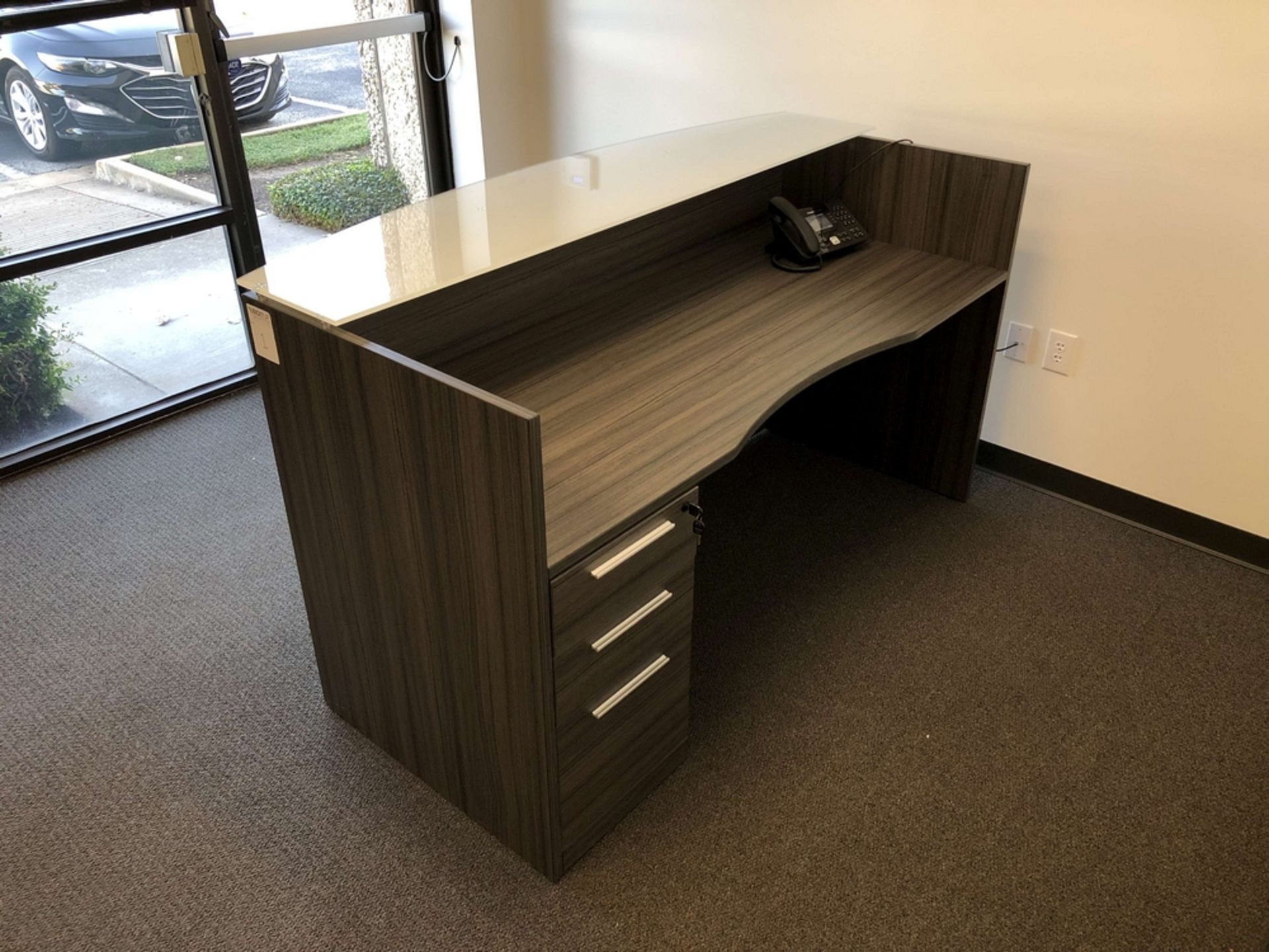 Receptionist Desk (6' W x 3' D x 41-3/4" H), 3 Drawers, Comes w/ Key - Image 2 of 3