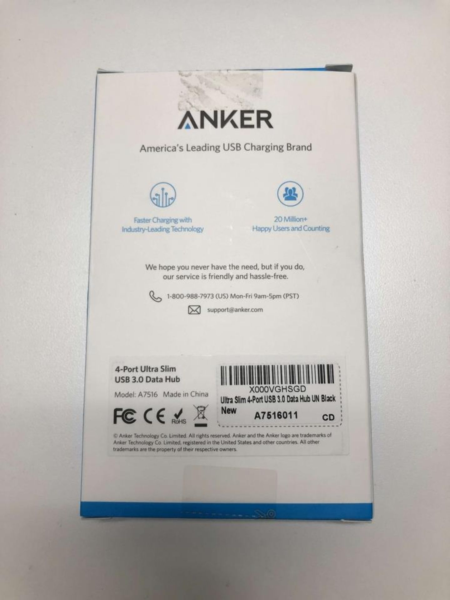 Lot Consisting of: (3) Anker 10' Power Line Micro USB (Model A8123011); Anker 4-Port Ultra Slim - Image 9 of 9