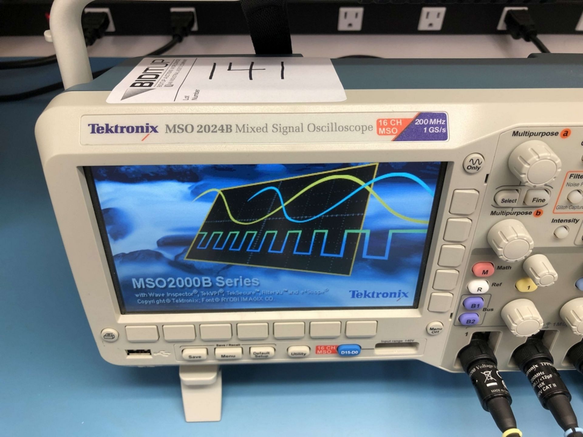 Tektronix MSO2024B Mixed Signal Oscilloscope, 200 MHz, 1 GS/s, 4+16-Channel, (4) TPP0200 Passive - Image 3 of 10