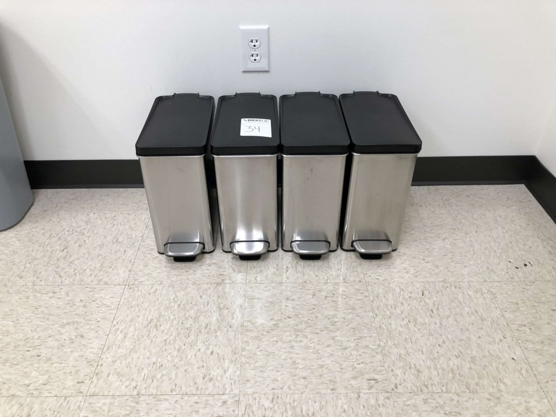 Simplehuman 10-Liter Step-On Brushed S/S w/ Black Plastic Lid Trash Cans, Liner Code R - Image 2 of 2