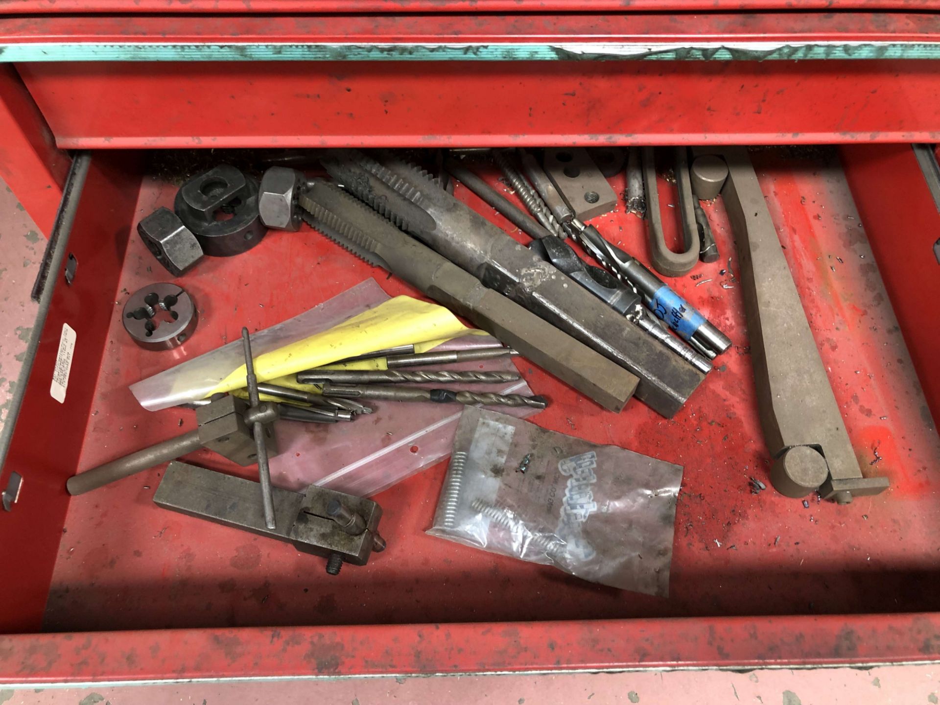 Husky Tool Chest w/ Contents (Unibor Cobalt Cutters, Square & Hexagon 5C Collet Closers, Bore, - Image 11 of 12