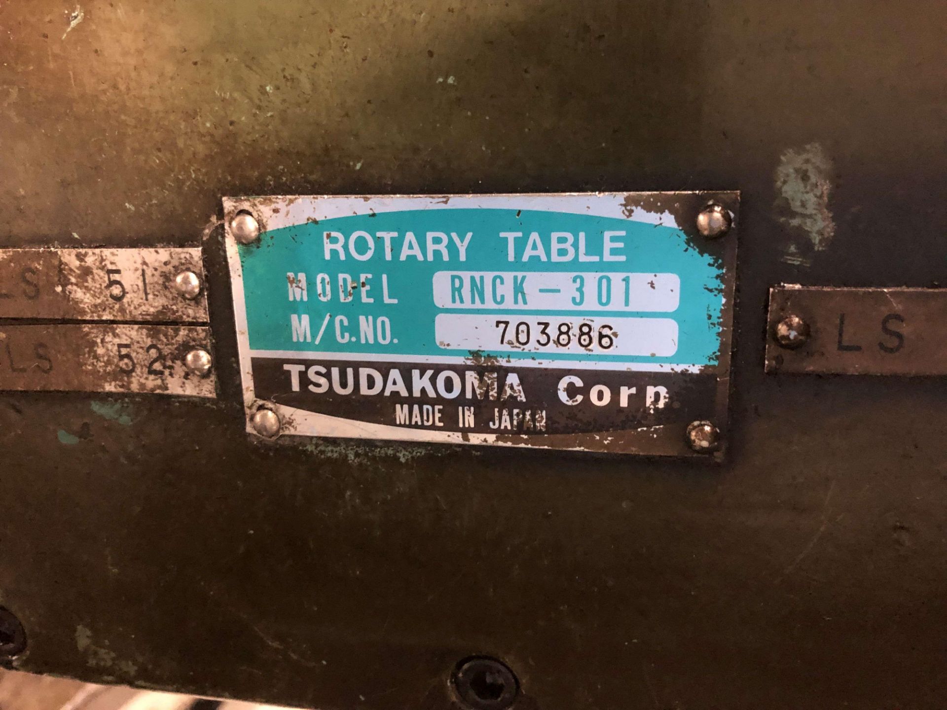 Tsudakoma Rotary Table, 12-1/2" Dia. Face, Model RNCK-301, S/N 703886 [Located @ 1700 Business - Image 3 of 3