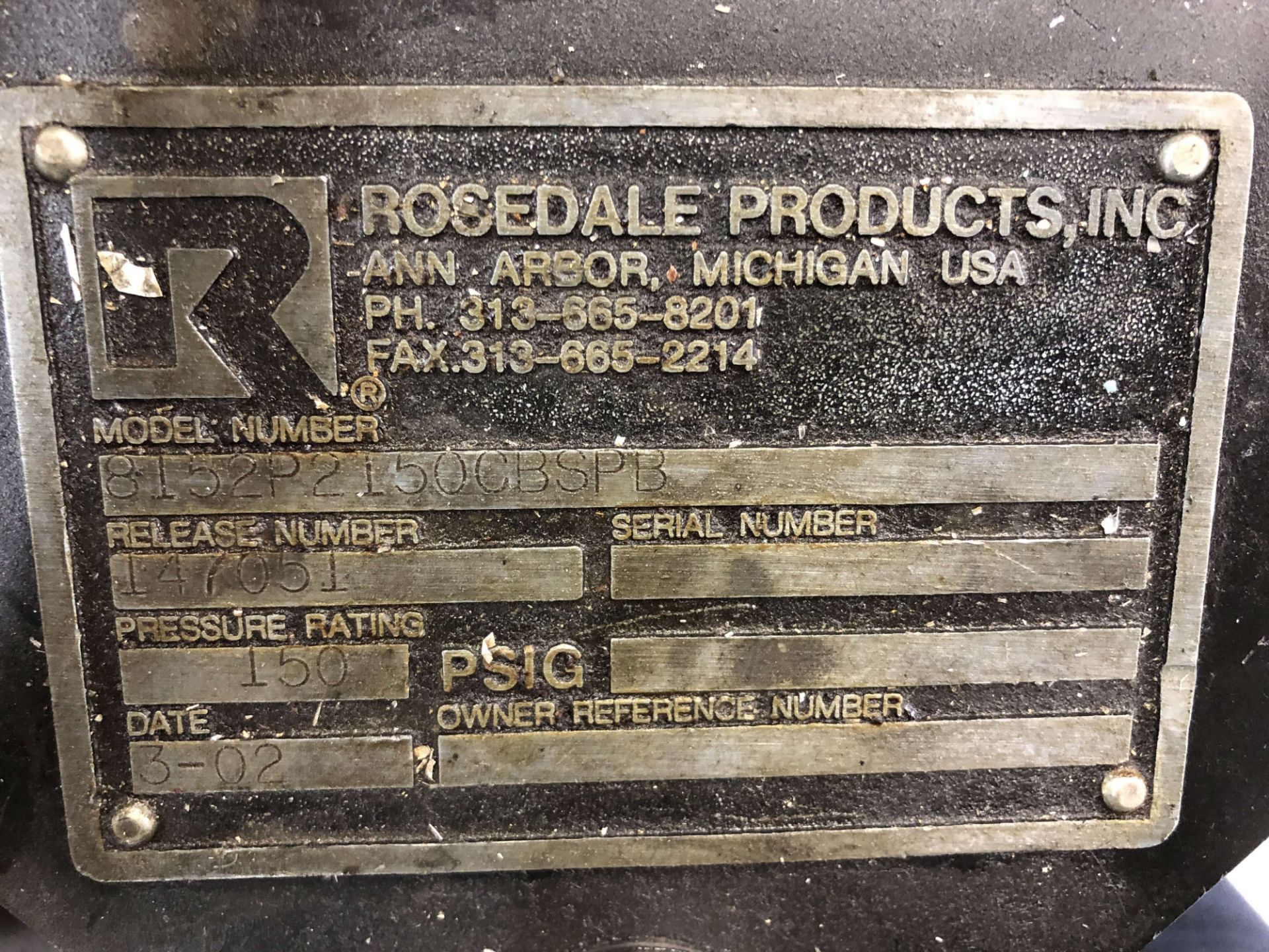 Rosedale Portable Coolant Cart / Coolant Filtration, Model 8152P2150CBSPB, 150 PSIG [Located @ - Image 3 of 3