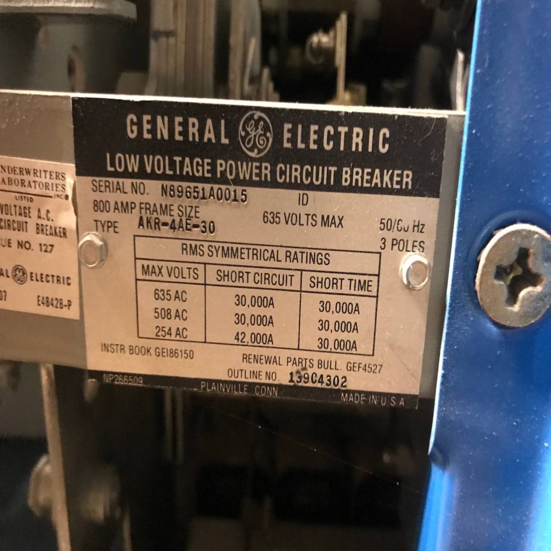General Electric AKR-4AE-30 Low Voltage Power Circuit Breaker - Image 4 of 4