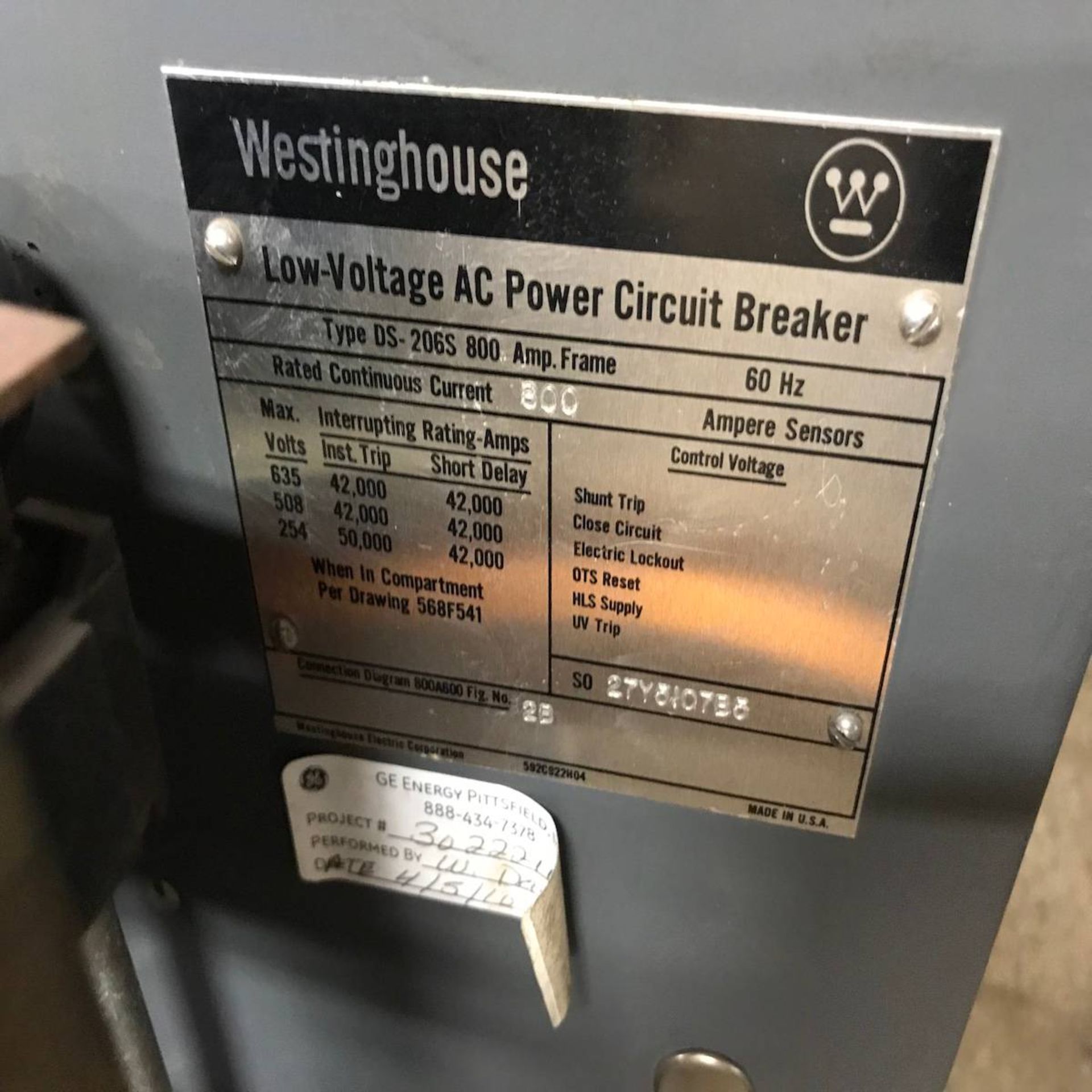 Westinghouse DSL-206 Low Voltage AC Power Circuit Breaker - Image 3 of 5