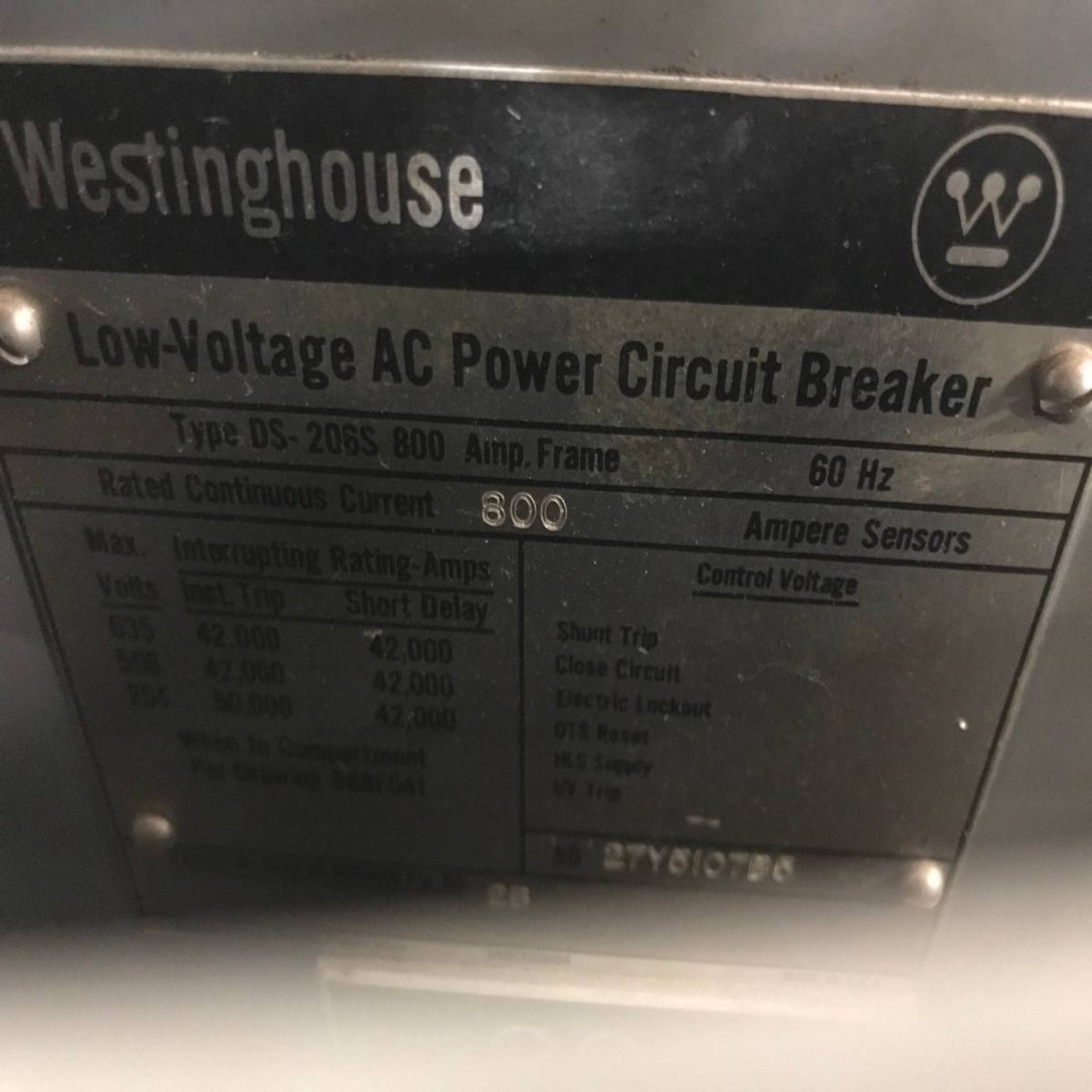 Westinghouse DSL-206 Low Voltage AC Power Circuit Breaker - Image 5 of 5