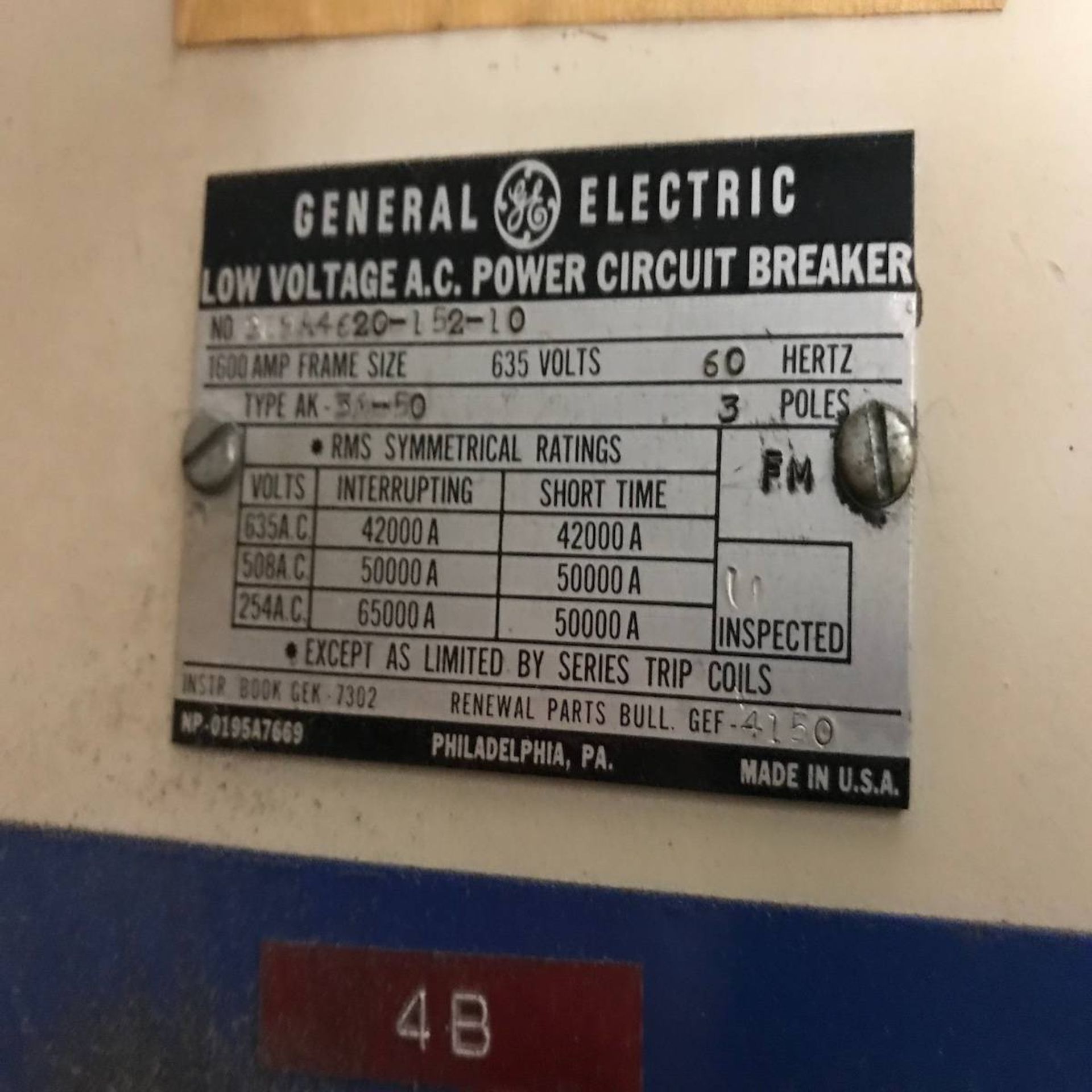 General Electric AK-3A-50 Low Voltage Power Circuit Breaker - Image 3 of 3