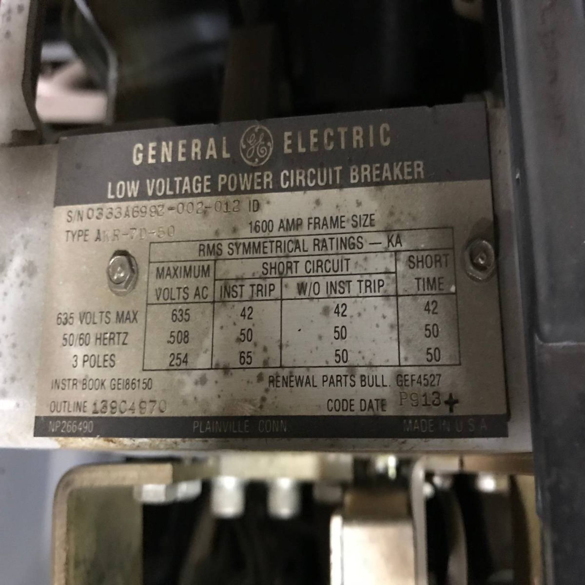 General Electric AKR-7D-75 Low Voltage Power Circuit Breaker - Image 5 of 5