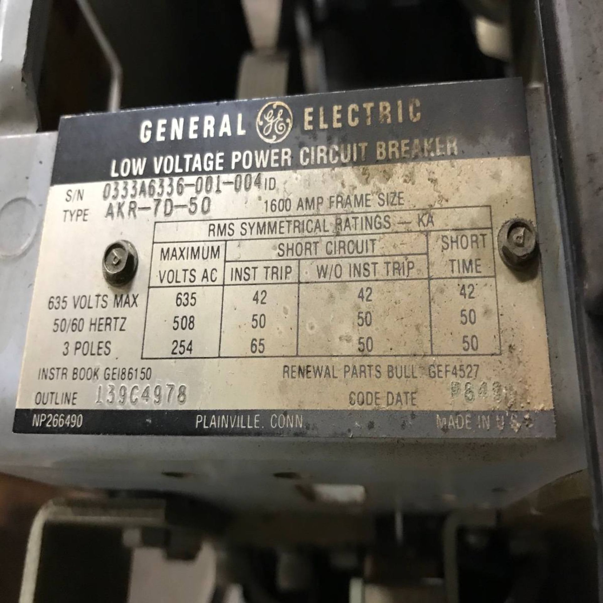 General Electric AKR-7D-75 Low Voltage Power Circuit Breaker - Image 5 of 5