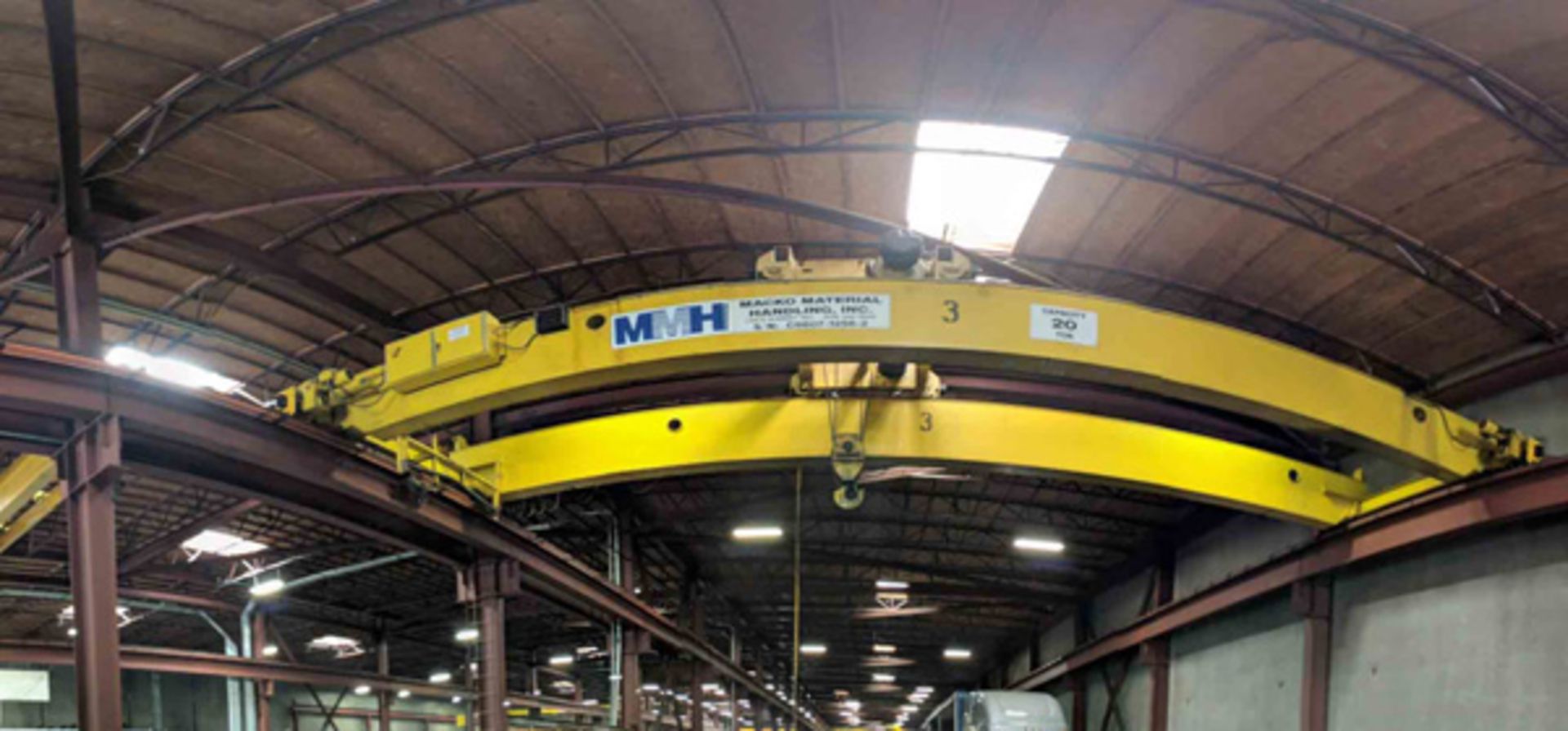 MMH Double Girder Top Running Bridge Crane on ground free loading | 20 Ton x 42', Located In: - Image 16 of 23
