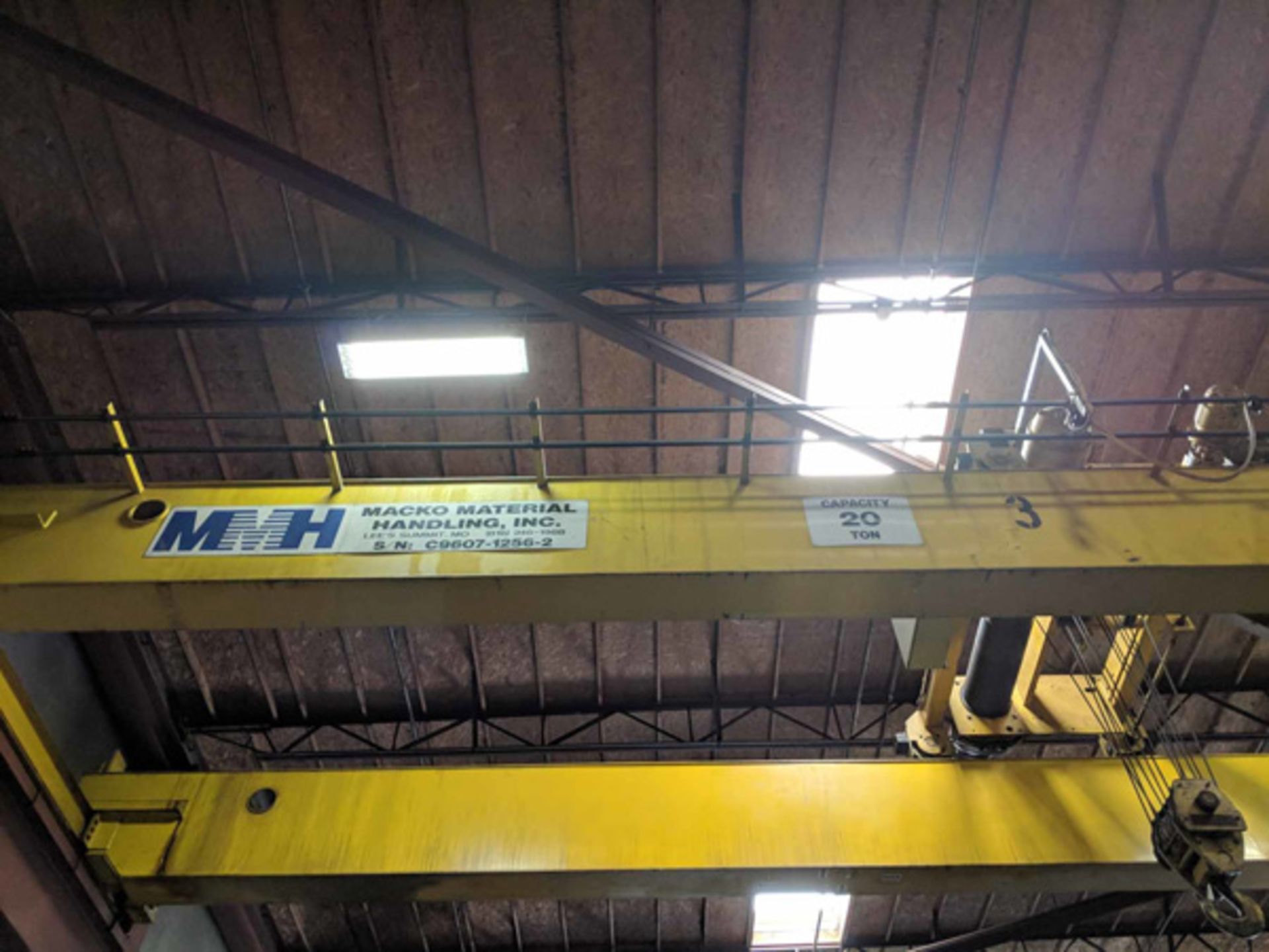 MMH Double Girder Top Running Bridge Crane on ground free loading | 20 Ton x 42', Located In: - Image 2 of 23