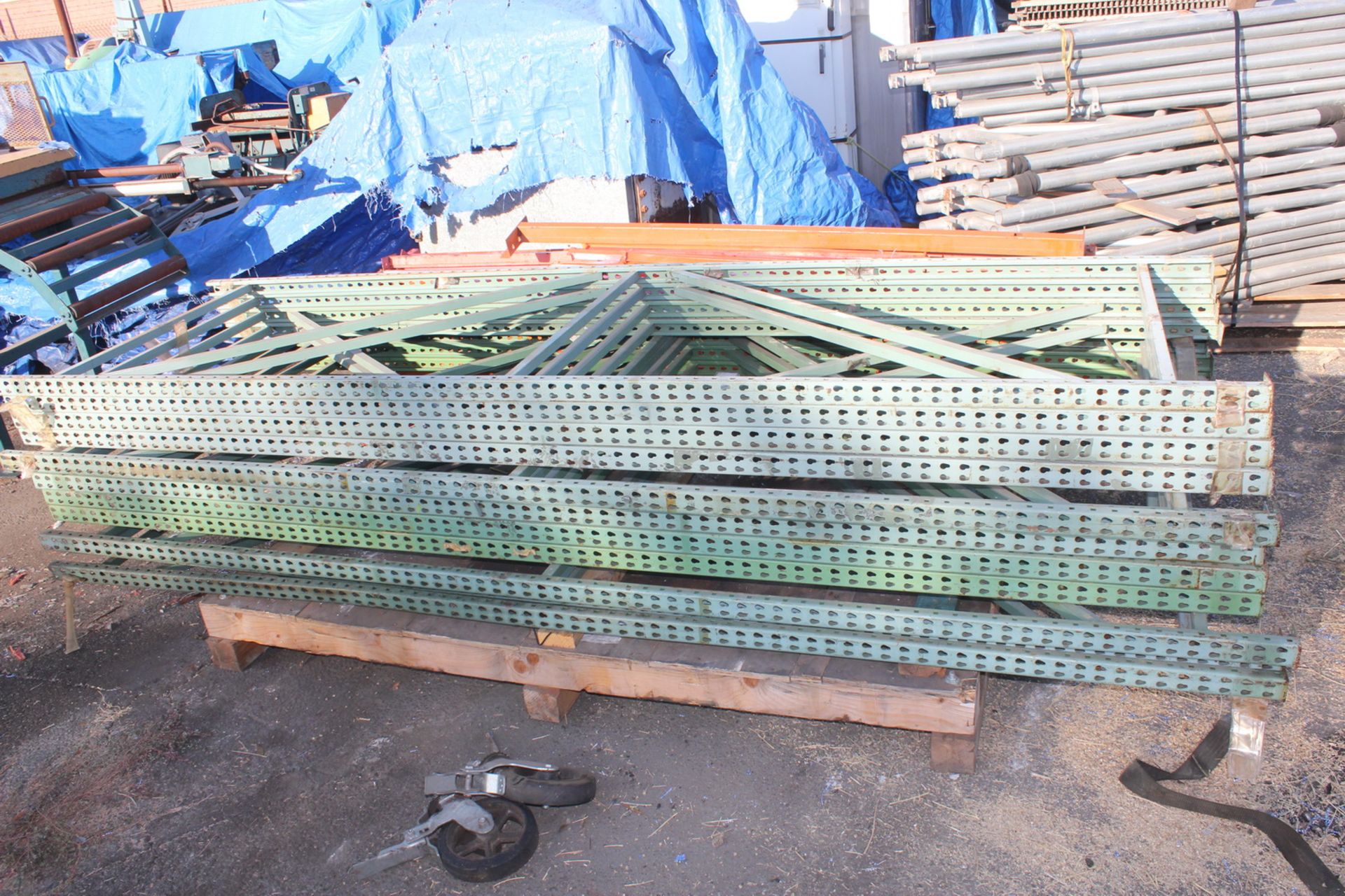(2) Pallets Of Pallet Racking - Approx. 16 Smaller Uprights ~10’H & (2) Uprights ~12’H & Approx.