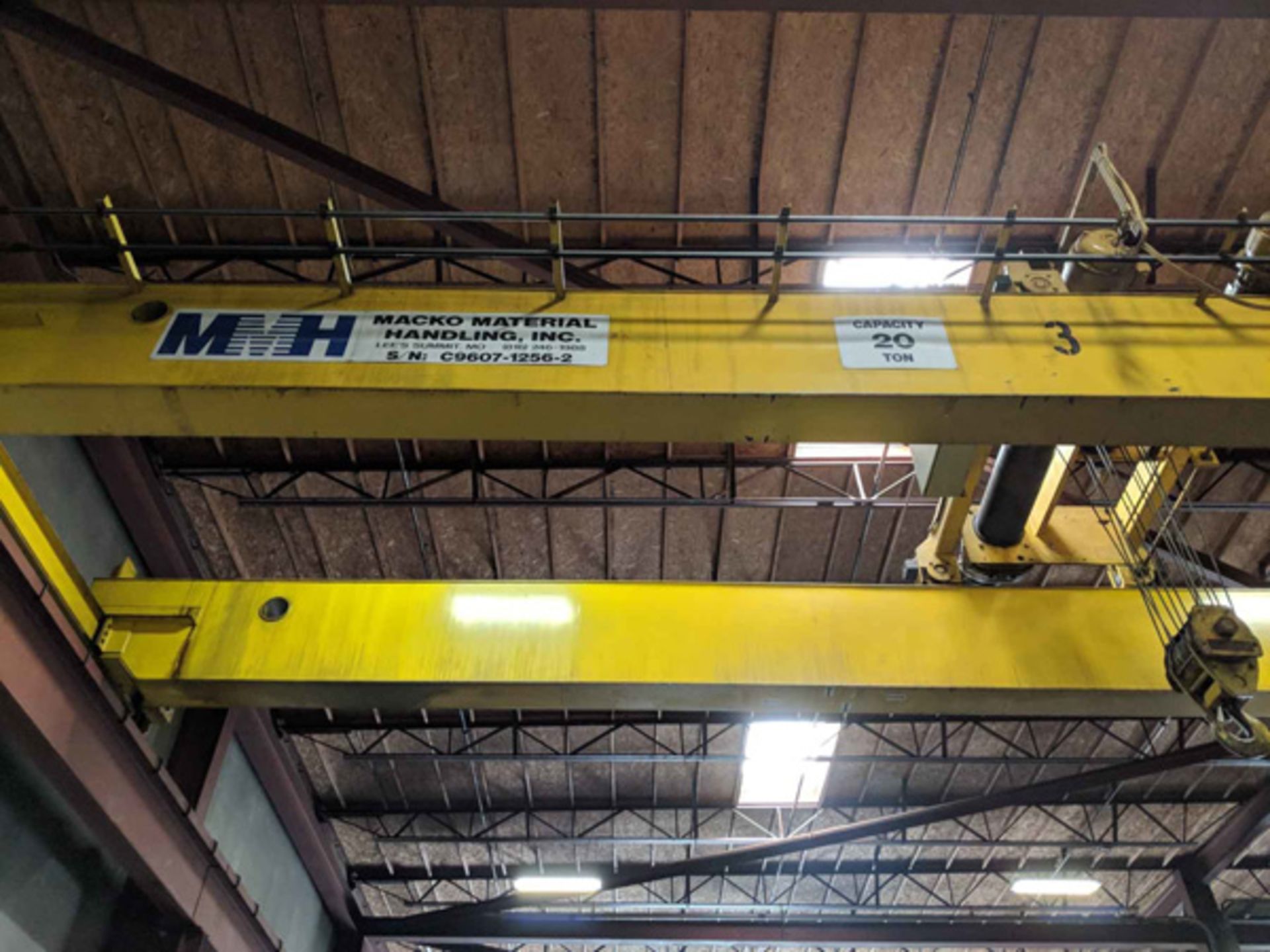 MMH Double Girder Top Running Bridge Crane on ground free loading | 20 Ton x 42', Located In: - Image 3 of 23