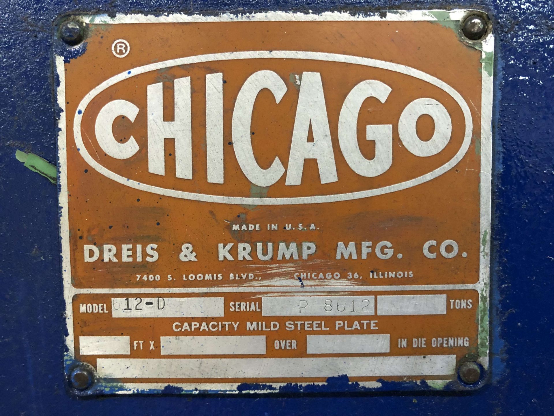 375 Ton x 14'-6" Chicago Dreis & Krump Press Brake, Model 612-D, Cieco PCI-100, S/N P8612 - Image 11 of 11