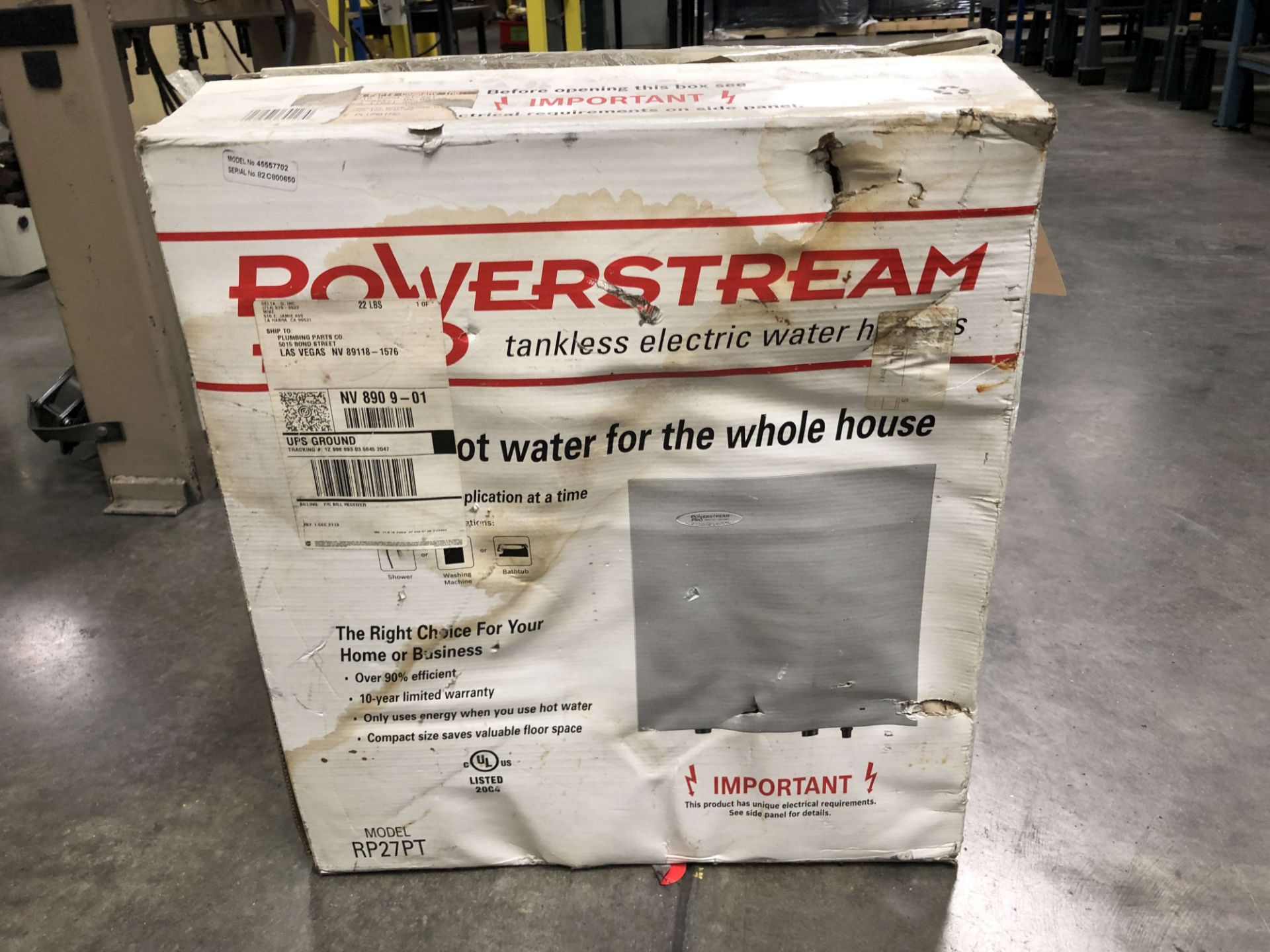 Powerstream Pro Tankless Electric Water Heater, Model RP27PT