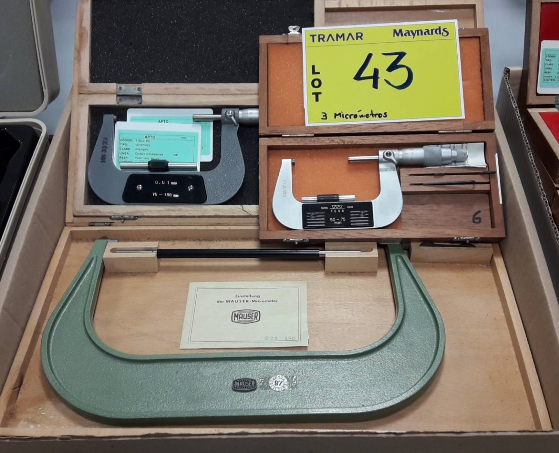 Tesa / Mauser OD Micrometers Qty 3