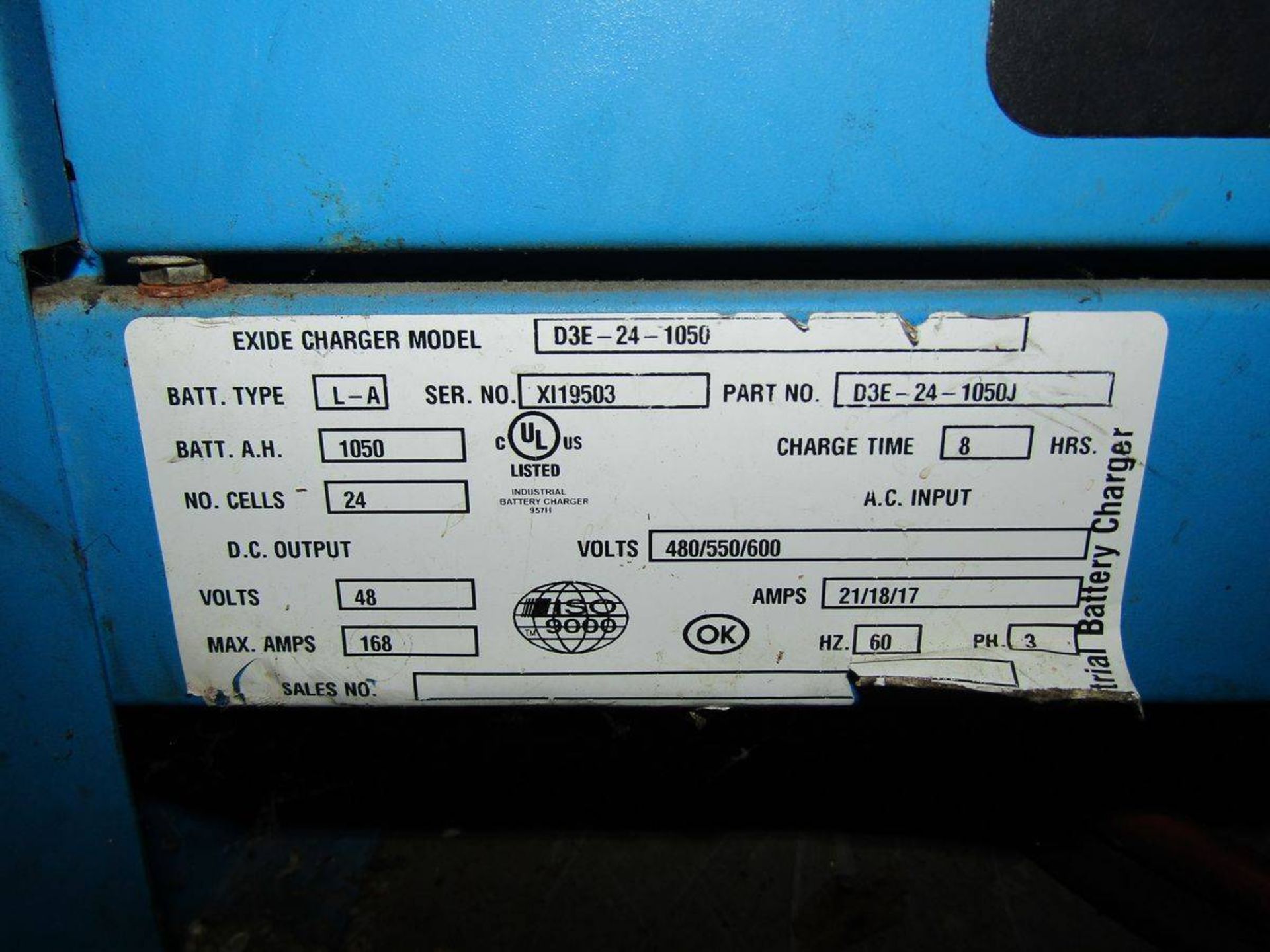 Exide D3E-24-1050 48V Battery Charger - Image 2 of 2