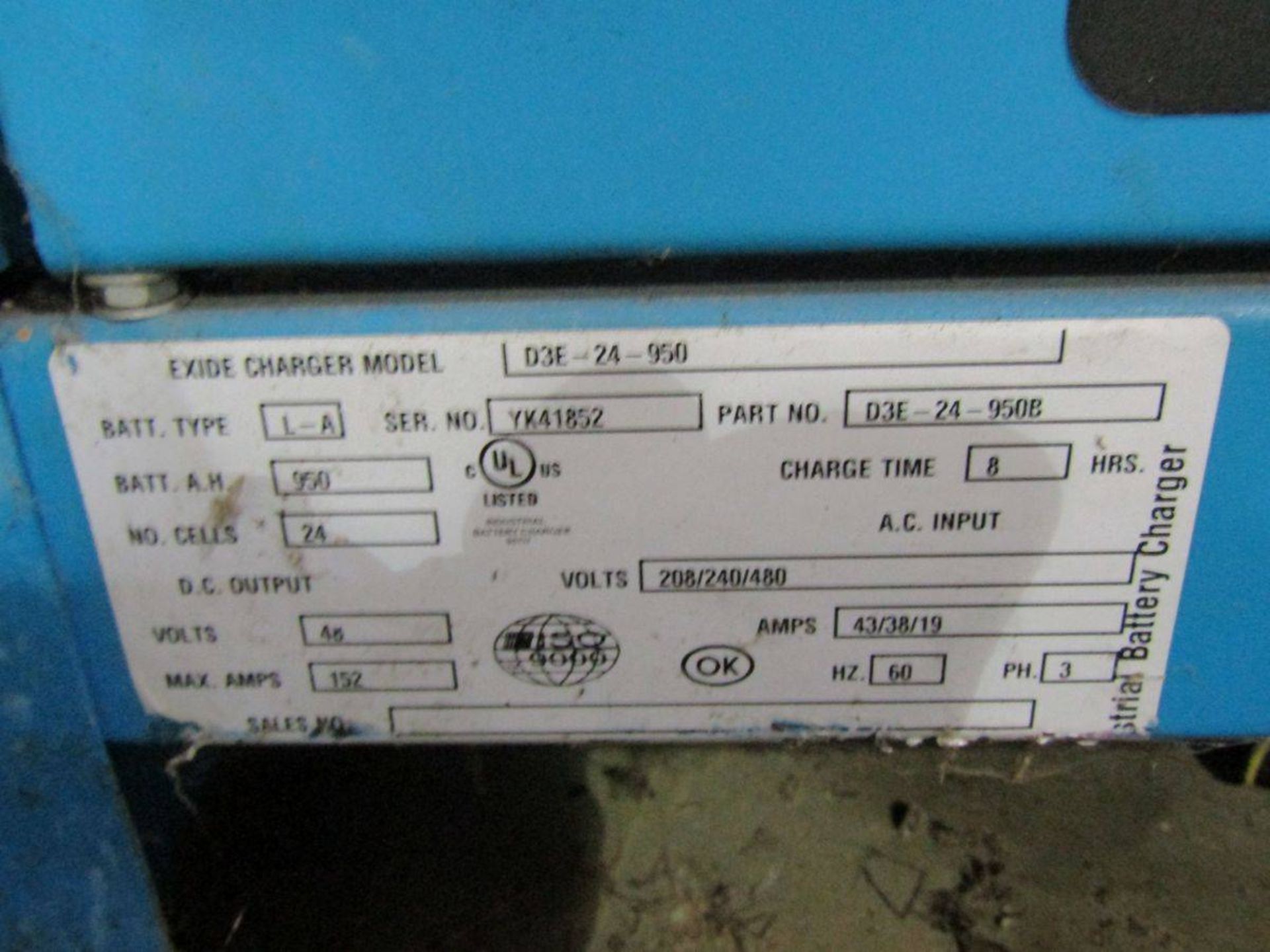 Exide D3E-24-950 48V Battery Charger - Image 2 of 2