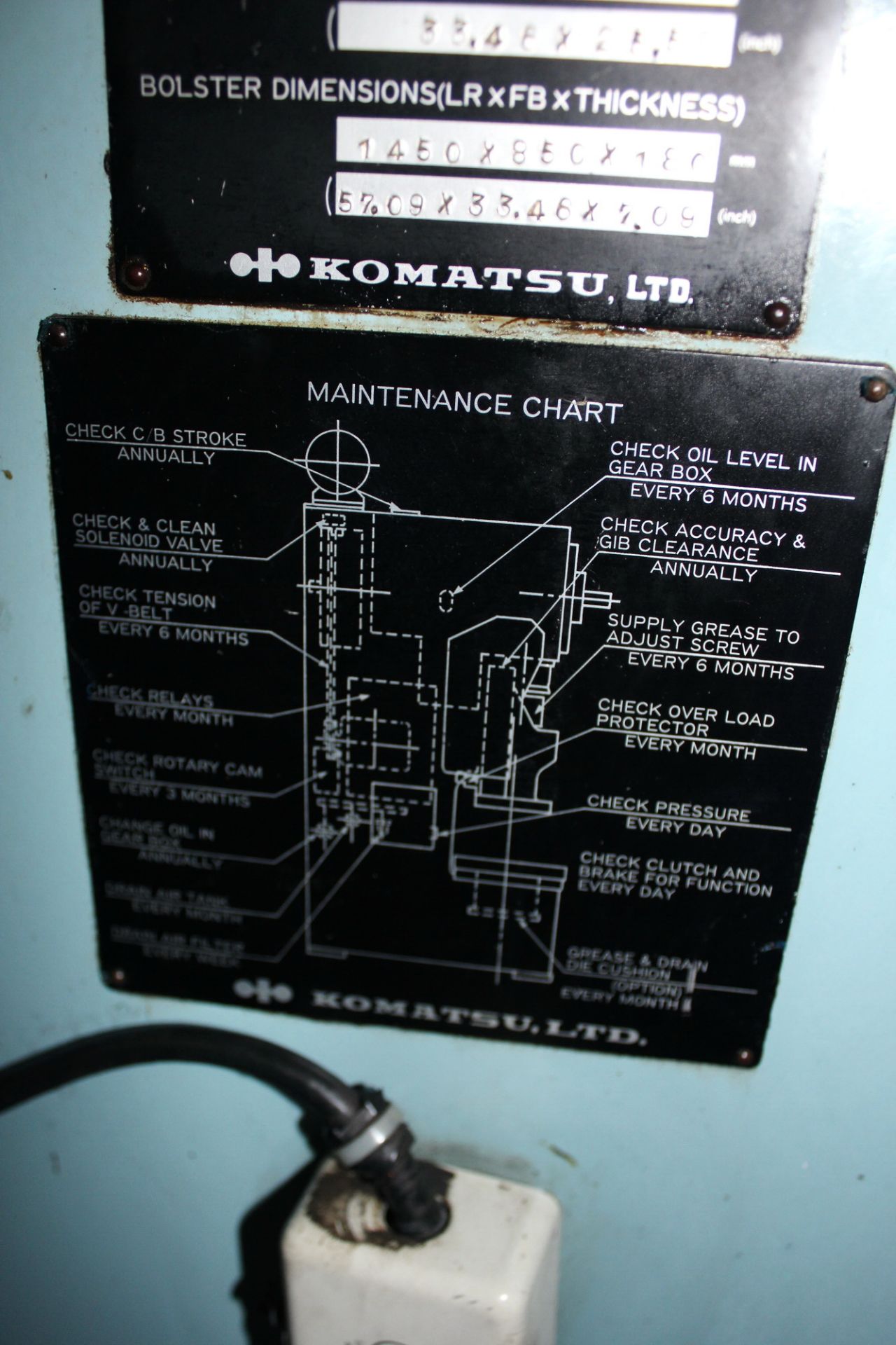 1986 Komatsu Gap Frame Single Crank Punch Press | 220 Ton x 57" x 33", Mdl: OBS200-2, S/N: 10237 - - Image 21 of 21