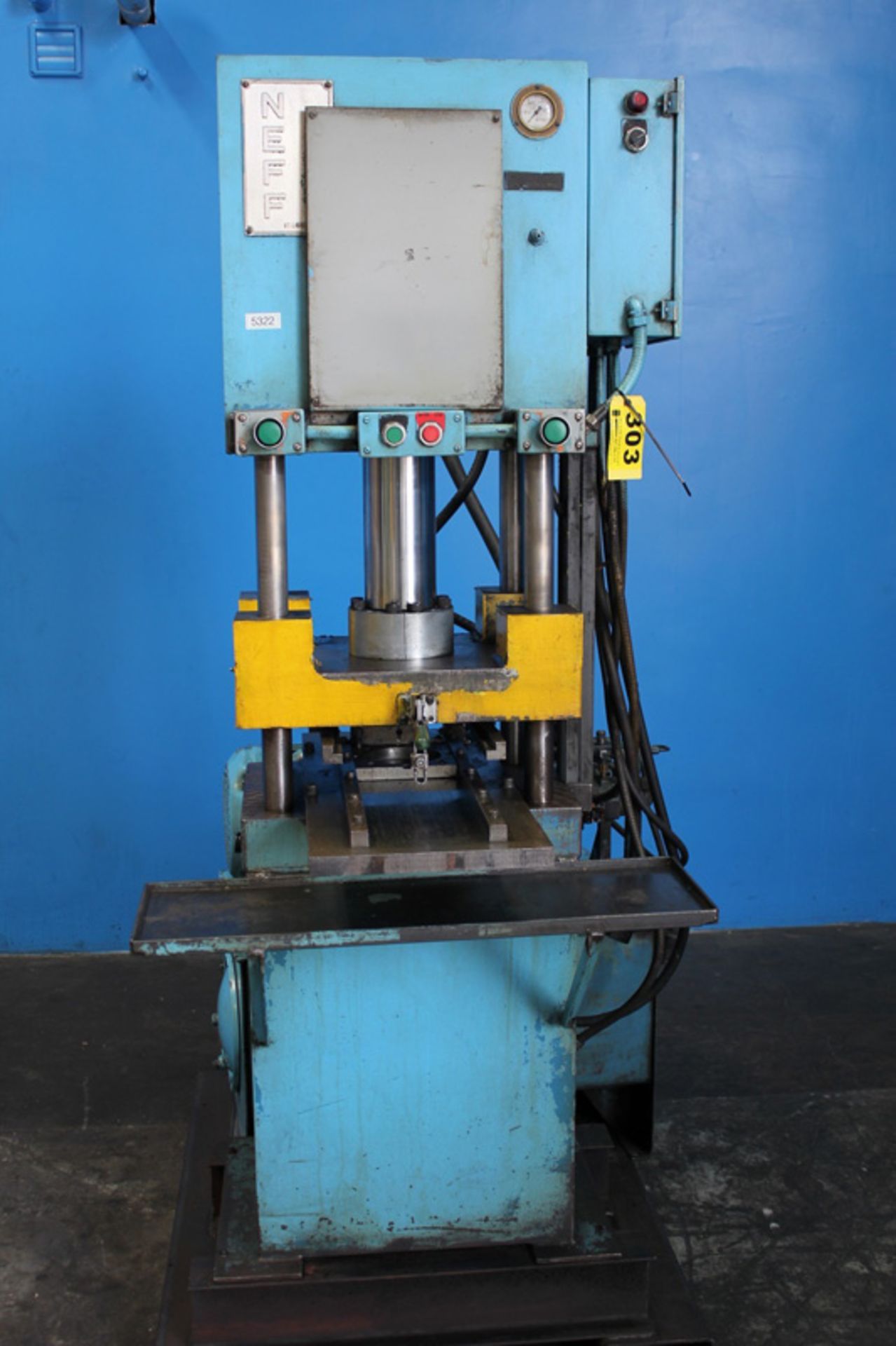 1988 Neff 4 Post Hydraulic Press | 50 Ton x 22 1/2" x 16 1/2", Mdl: H 50, S/N: P8863 - 5322HP