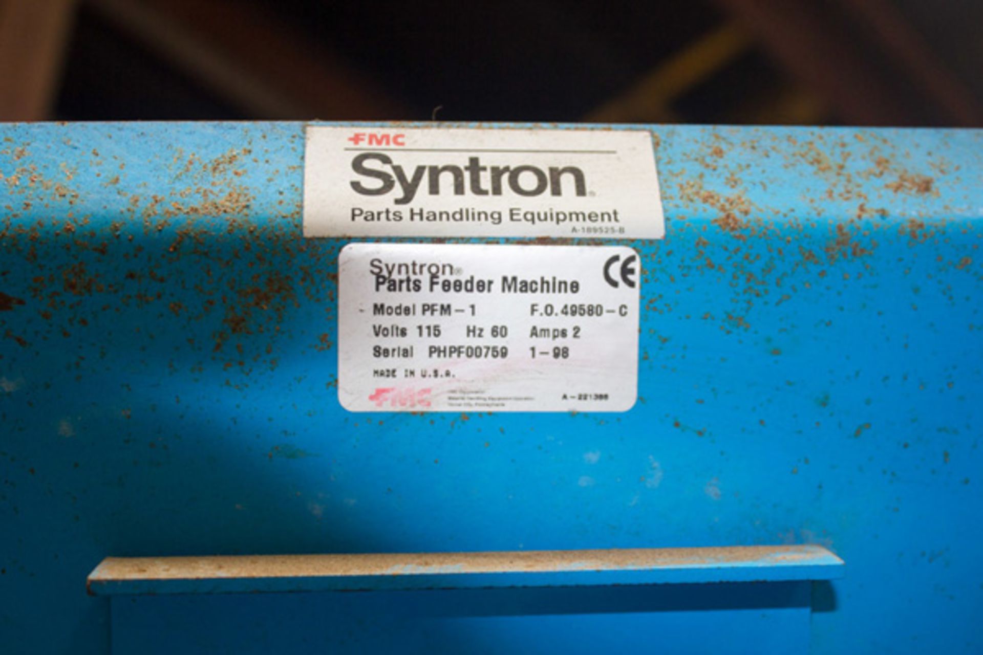 Syntron Vibratory Feeder | 13", Mdl: PFM-1, S/N: PHPF00759 - 7726HP - Image 6 of 6