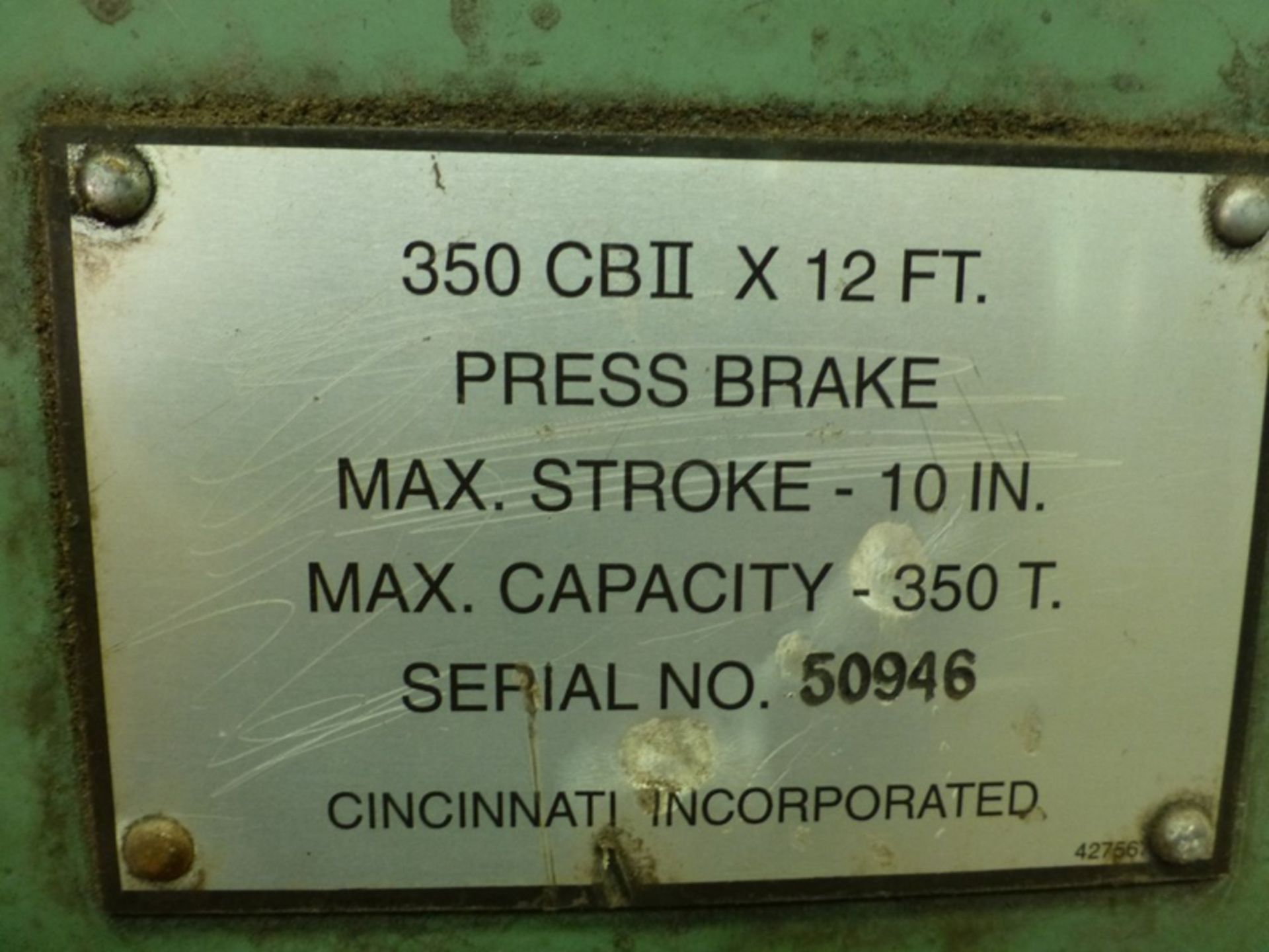 Cincinnati 350-Ton x 12' Hydraulic Press Brake | Model 350 CBII; 14' LOA - 12' 6" Between - Image 17 of 17