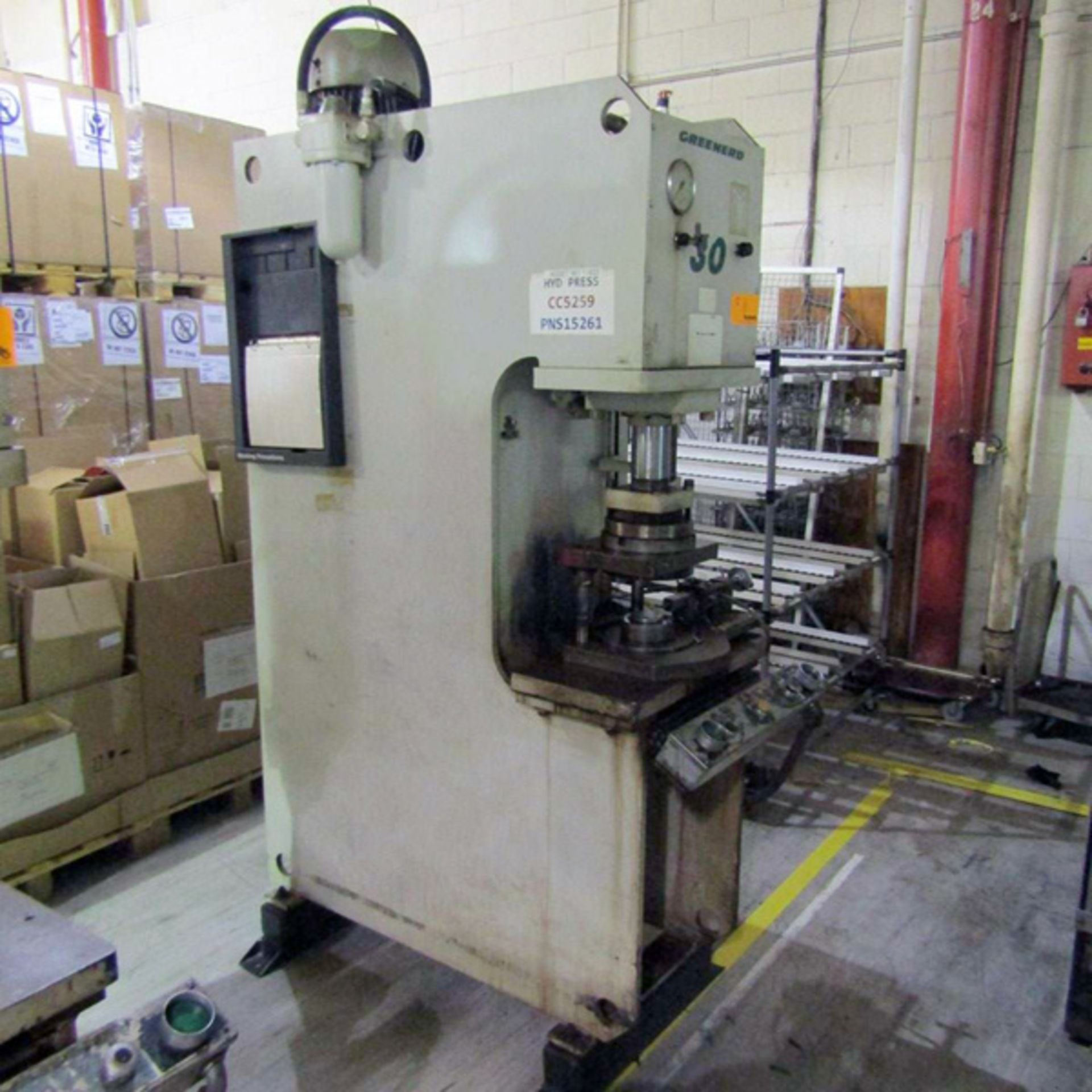 1998 Greenerd HCA-3012R Hydraulic C Frame Press | 30-Ton, Mdl: HCA-3012R, S/N: 98755 - 8142P