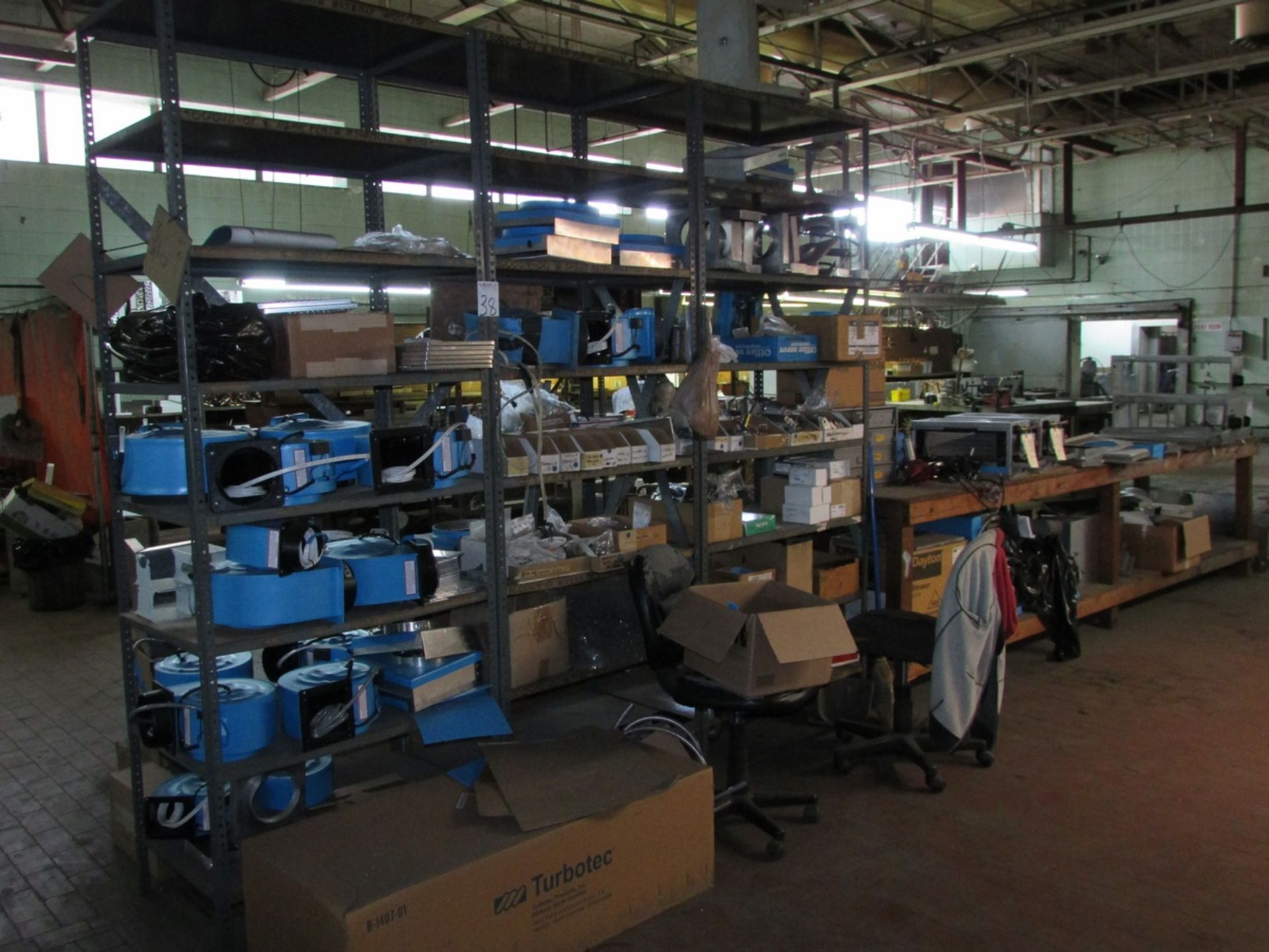 Contents of AC Assembly Area, To Include (7) Double Sided Wood Workstations, (28) Sections of - Image 18 of 107