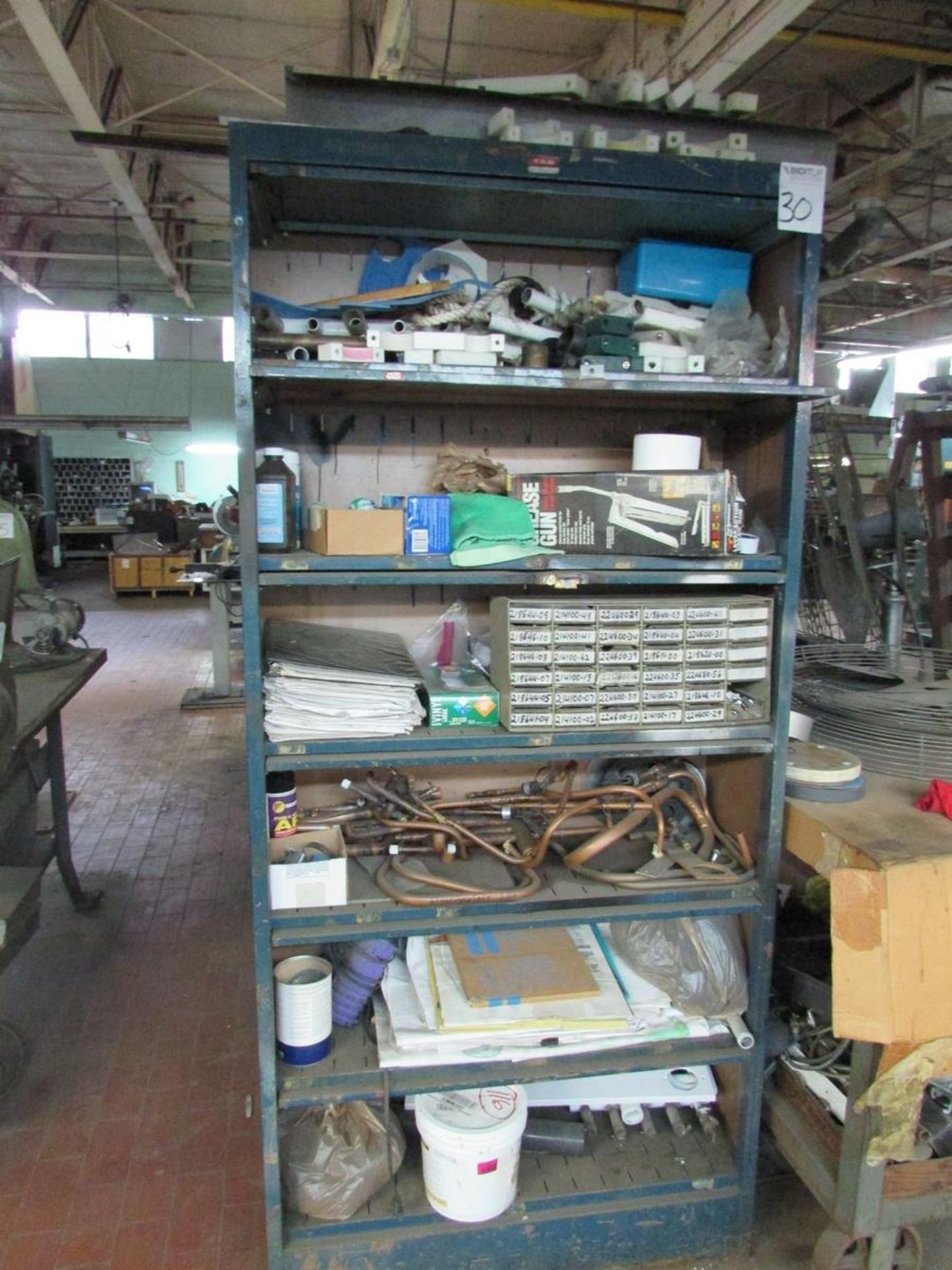 76"x180" Wood Work Stations, with (3) Shelving Units with Contents. To Include Hand tools, Brazing - Image 25 of 26